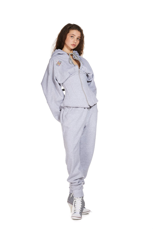 Cotton Jersey Corset Hoodie