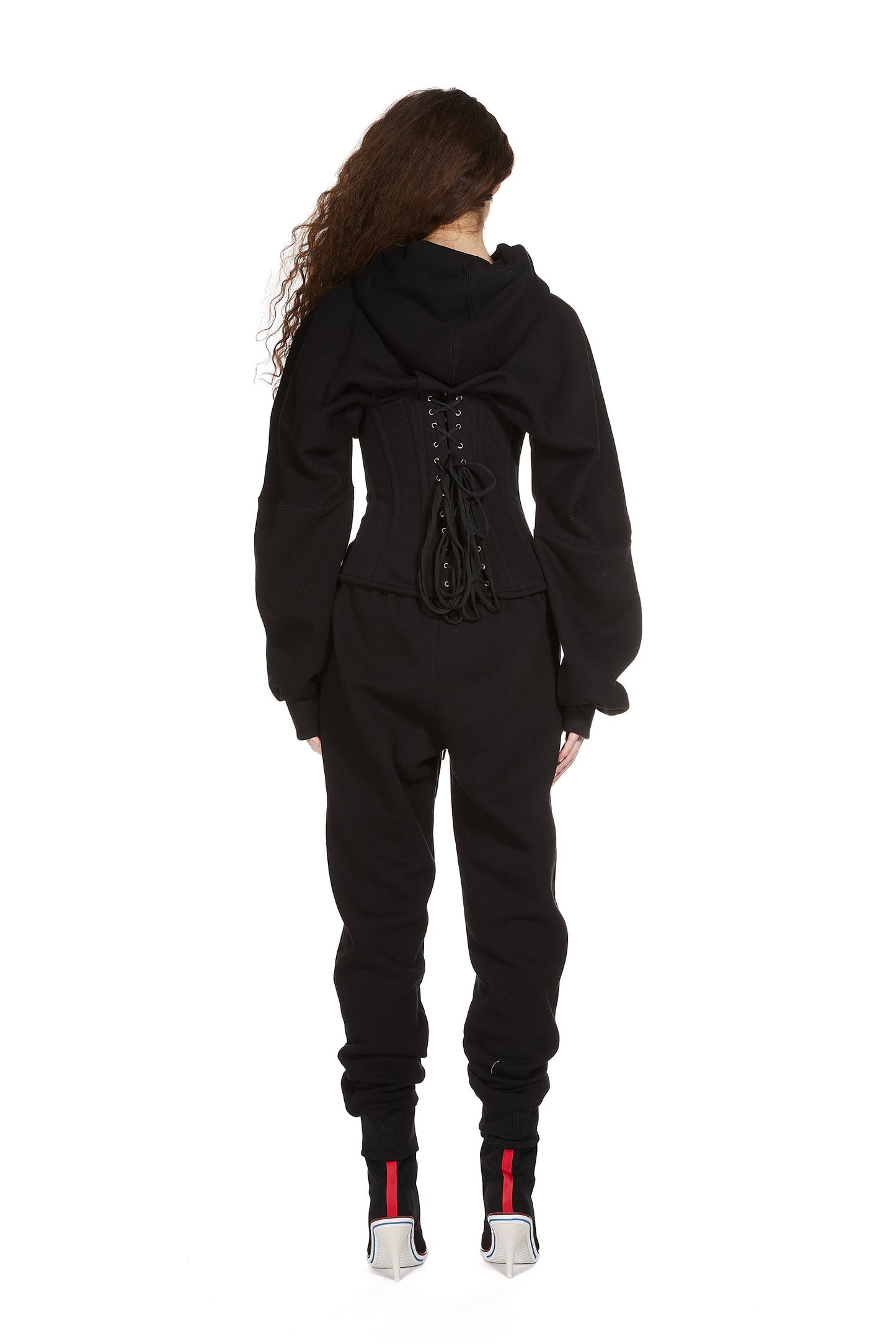 Cotton Jersey Corset Hoodie
