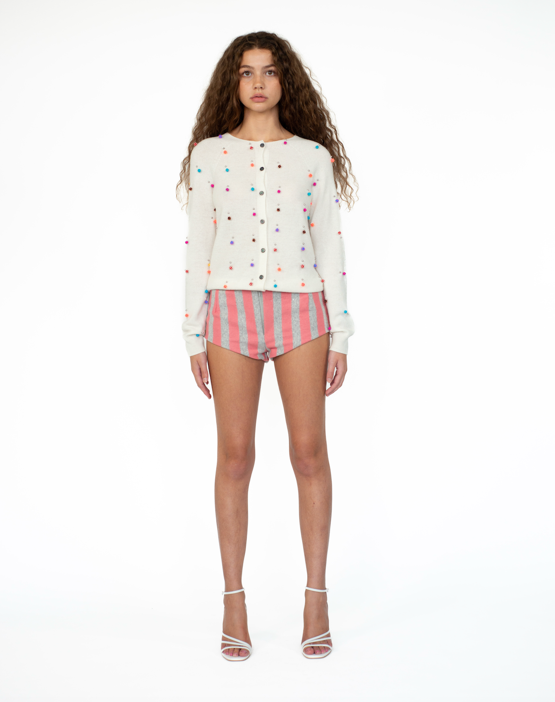Spike Piercing Cashmere Cardigan