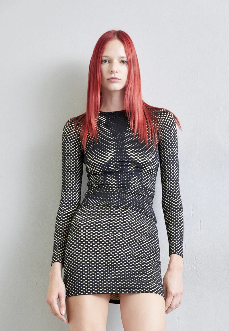 Laser-Cut body enhancing double layer mini skirt
