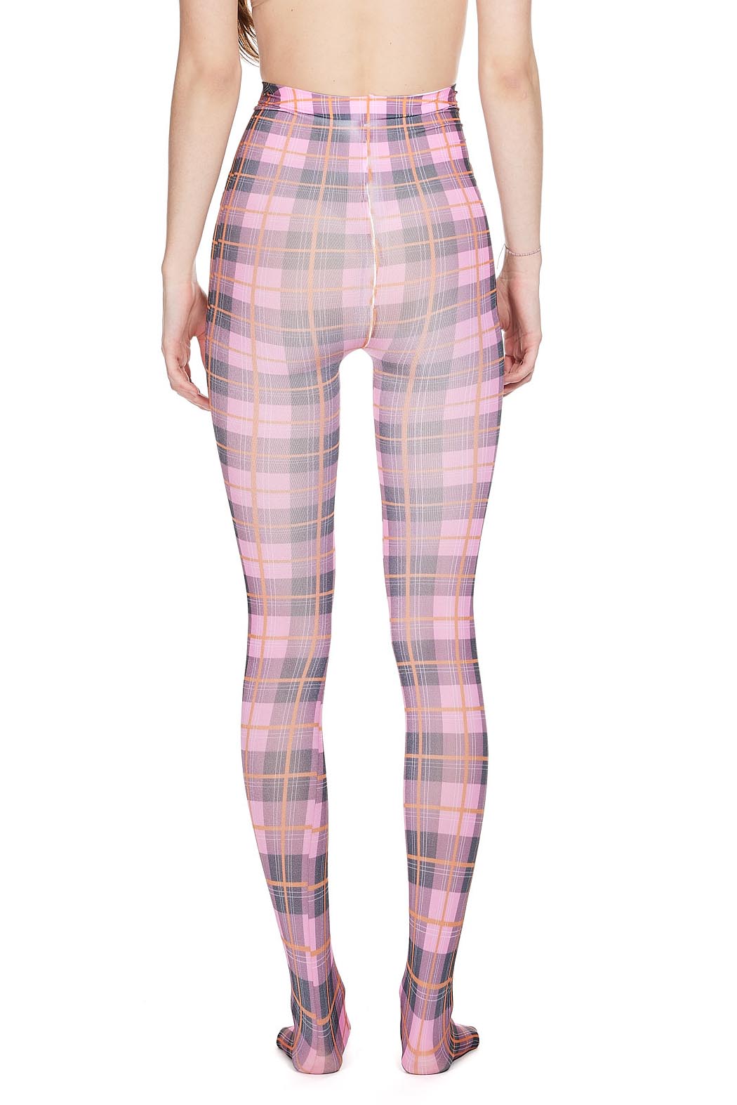 Tartan printed tights