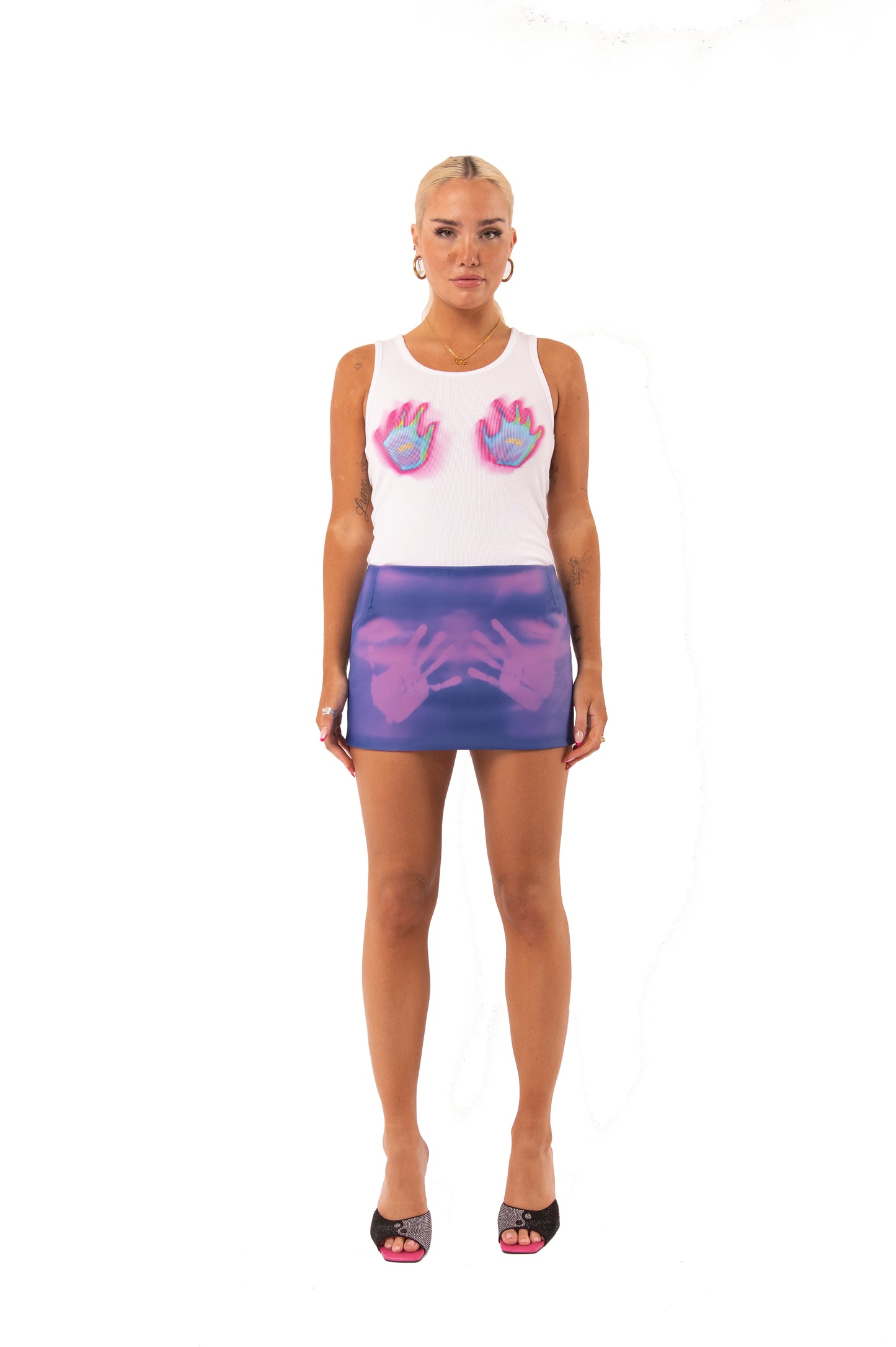 HEAT REACTIVE LEATHERETTE MINI SKIRT