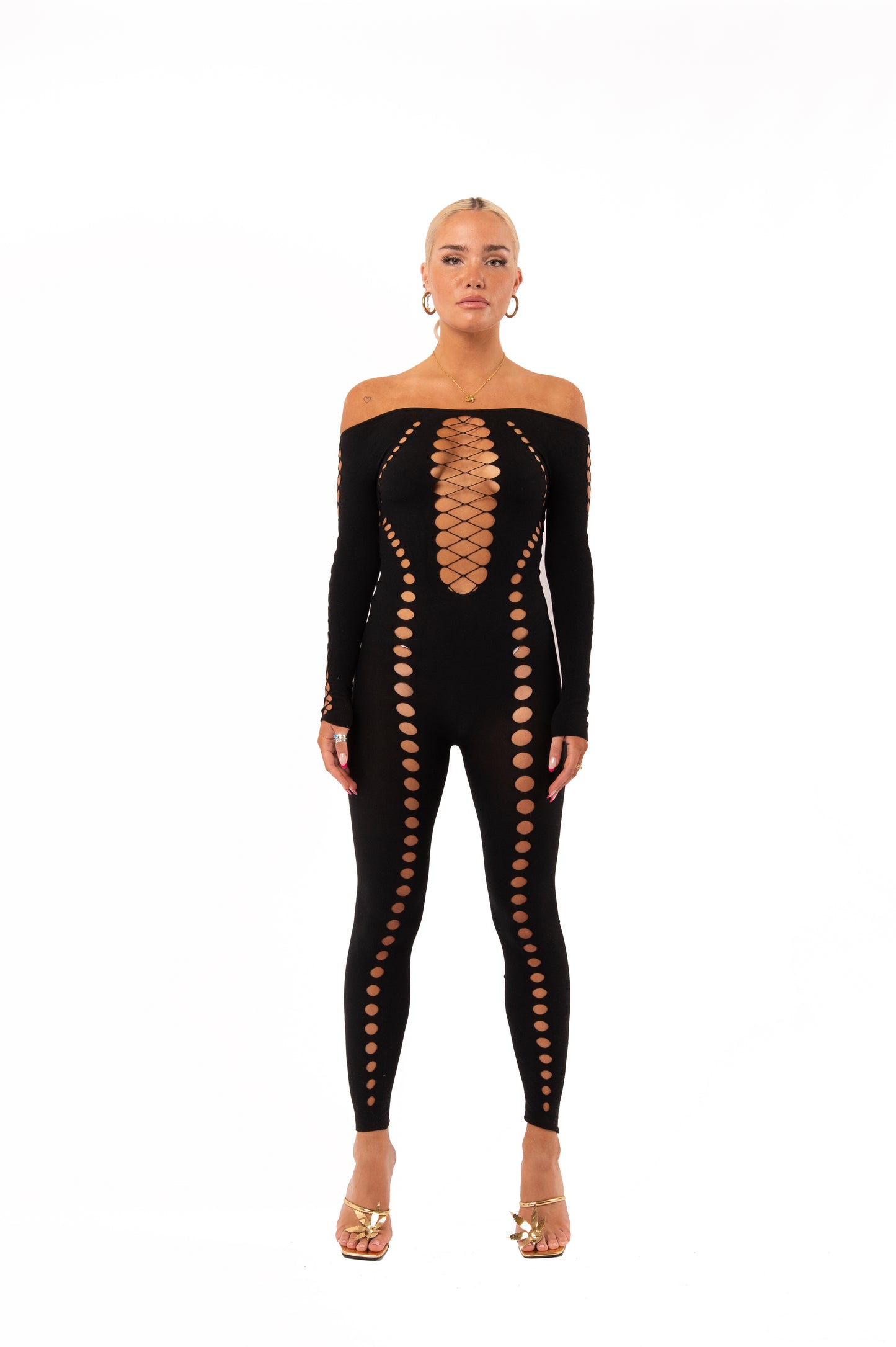SEAMLESS JUMPSUIT WITH BODY SHAPING CUT OUTS