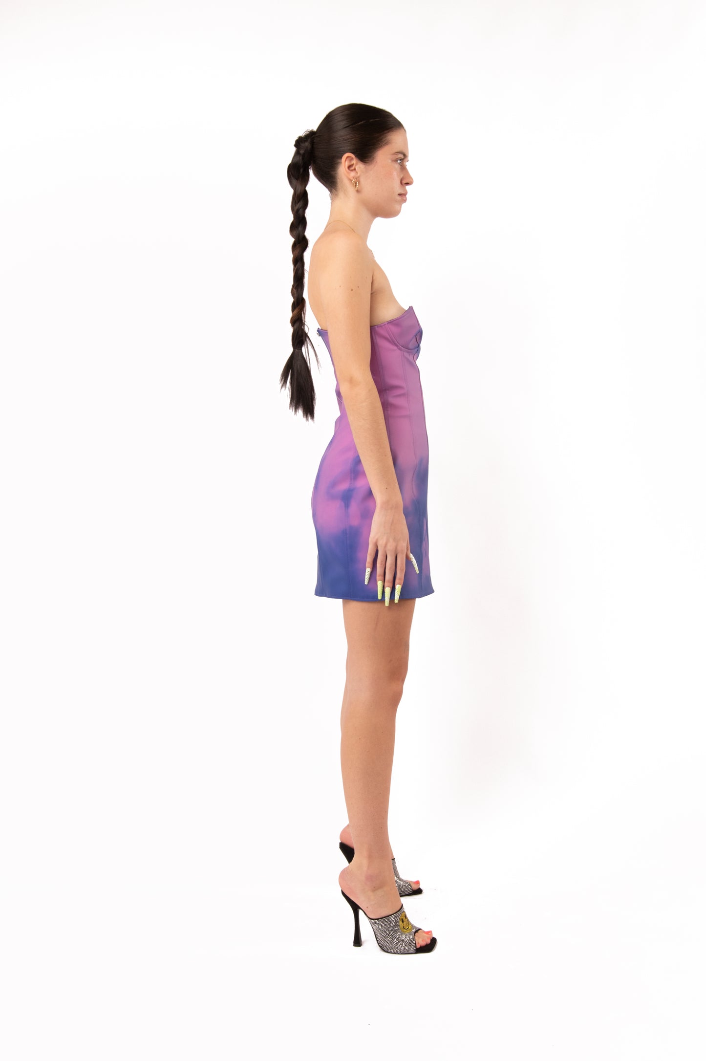 HEAT REACTIVE LEATHERETTE BUSTIER DRESS