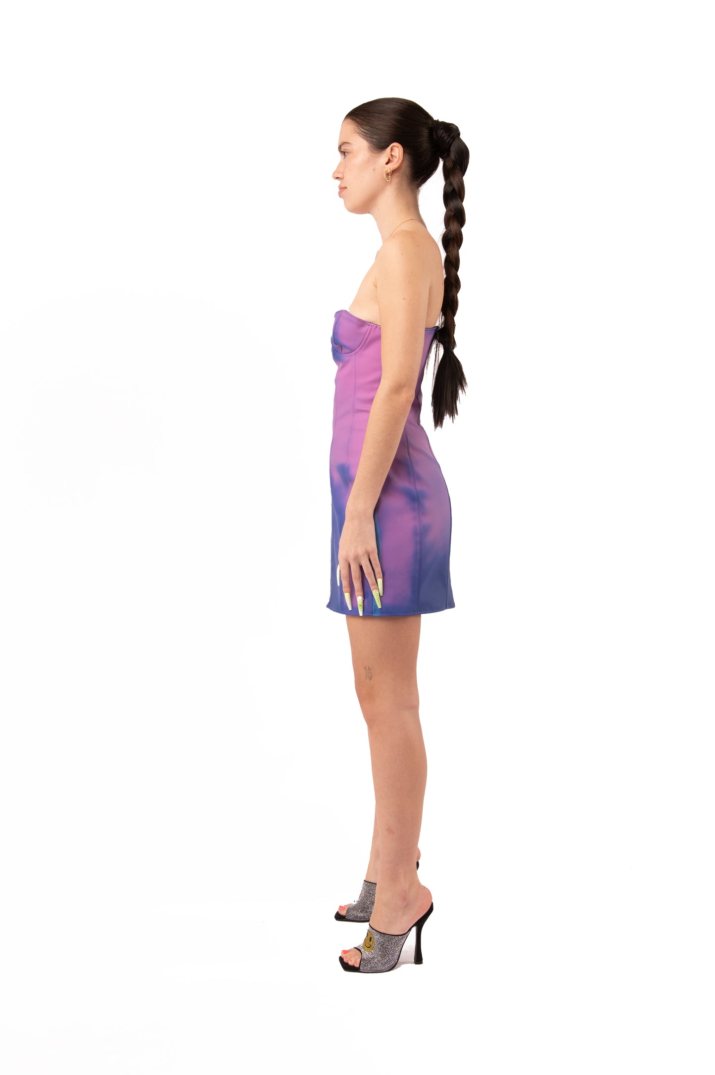 HEAT REACTIVE LEATHERETTE BUSTIER DRESS