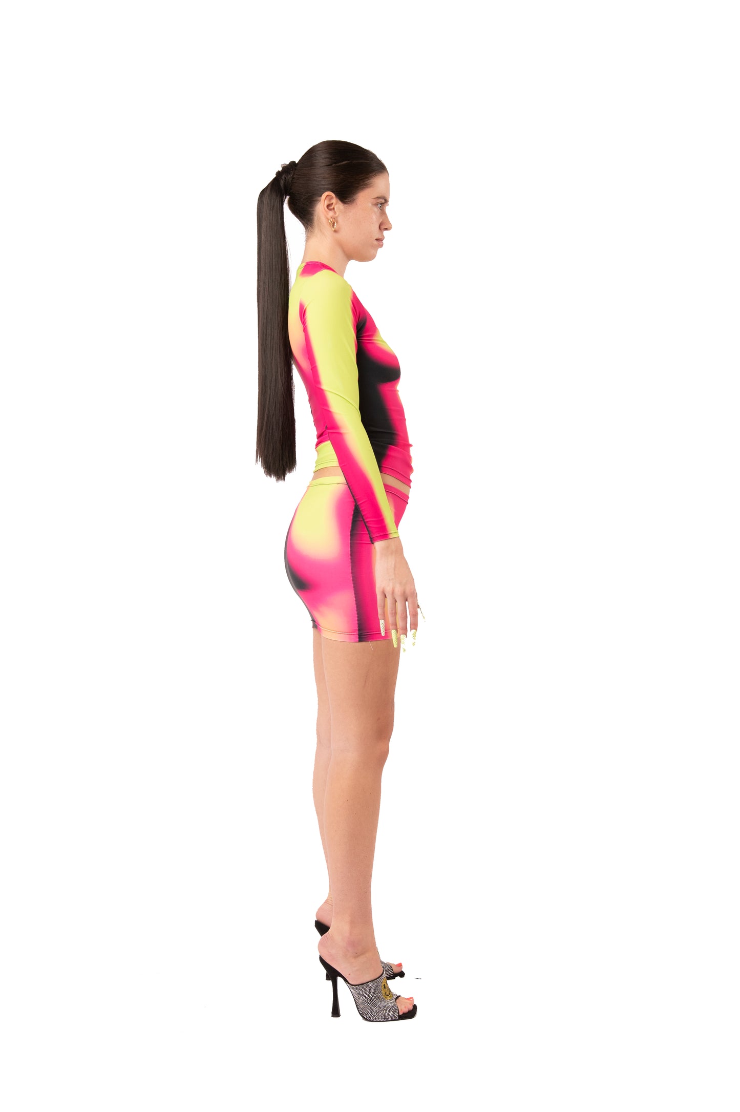 DIGITALLY PRINTED BODY SCANNING LONG SLEEVE TOP