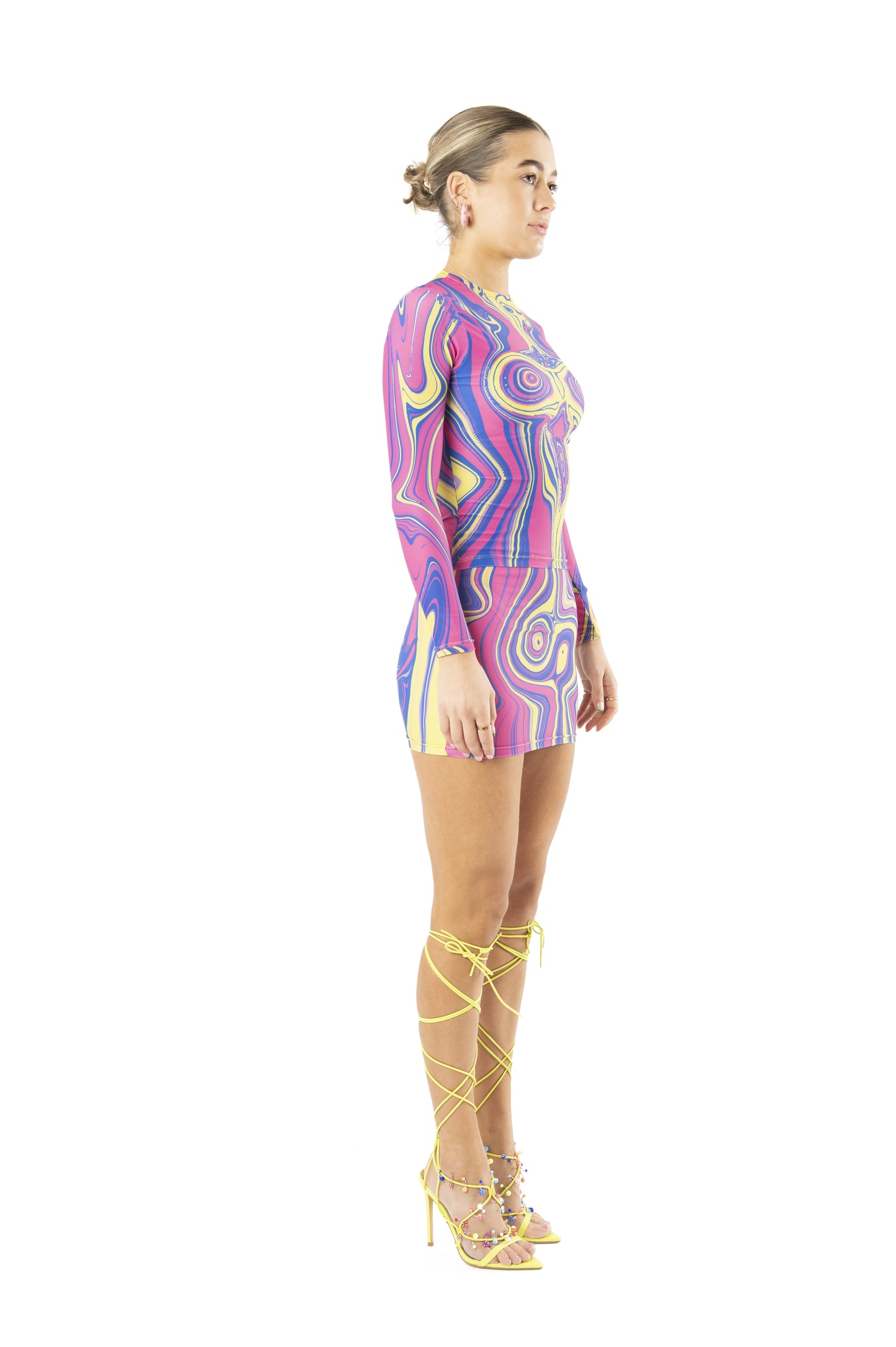 Agate Curve Enhancing Digital-Print Top