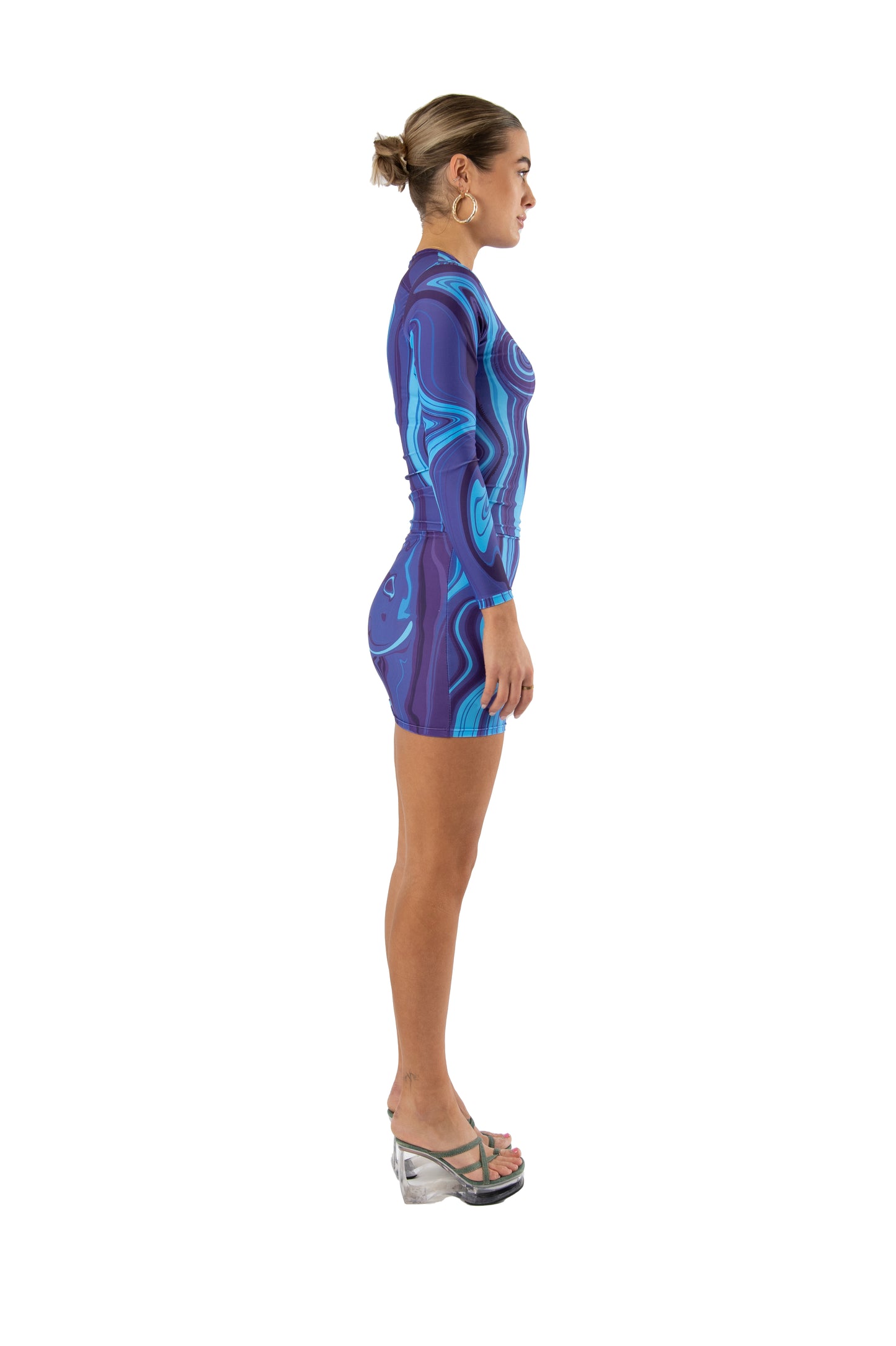 Agate Curve Enhancing Digital-Print Top