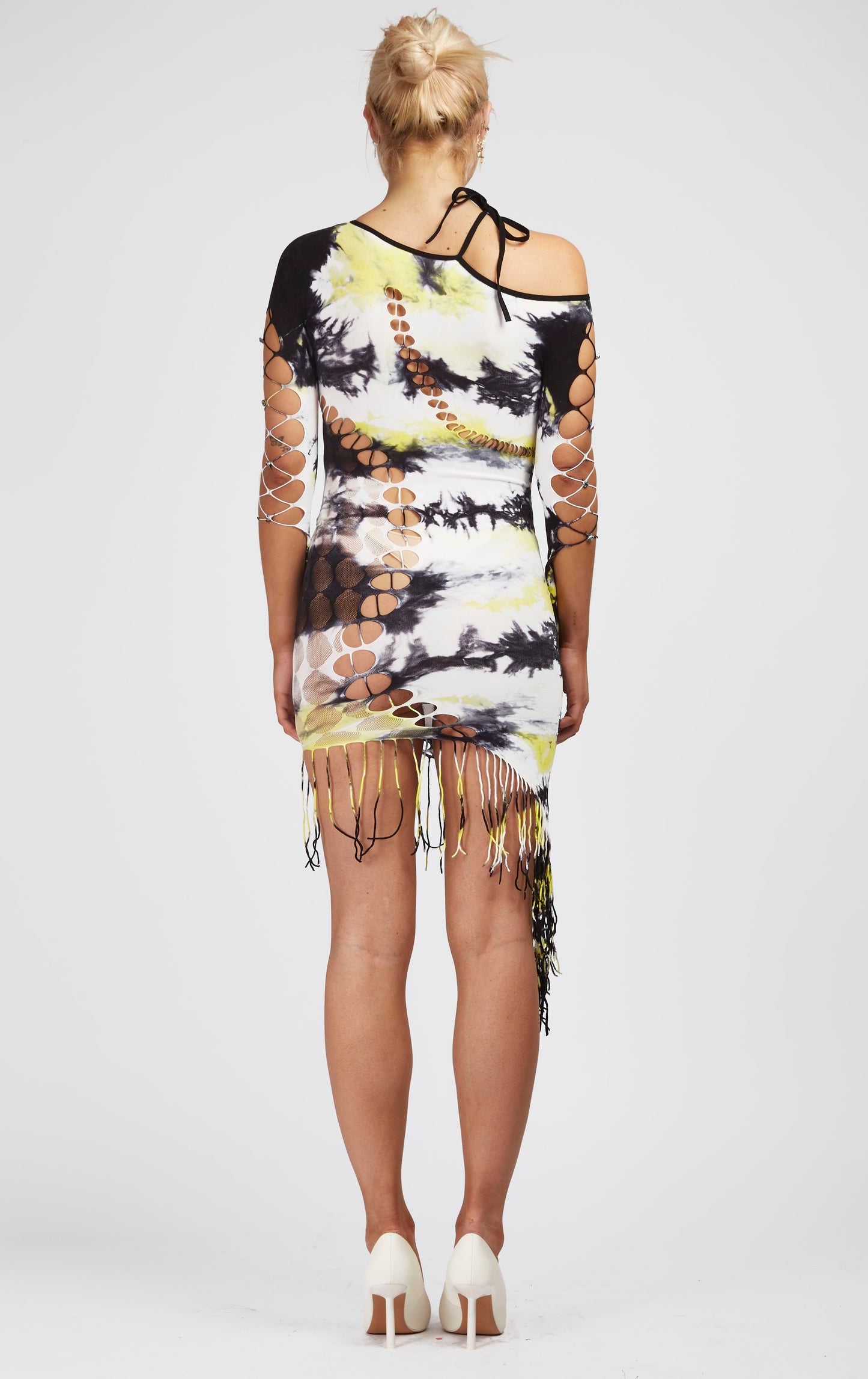 Seamless Fringe Hem Dress in Tie-Dye