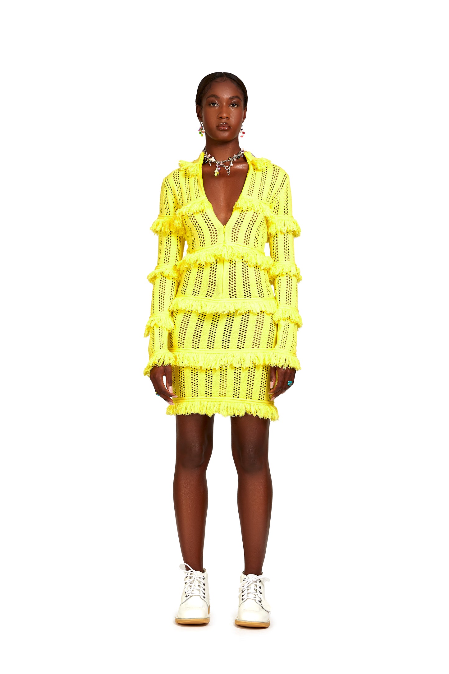 SG X SELFRIDGES- Hole Knitted dress with Zip-Up Front