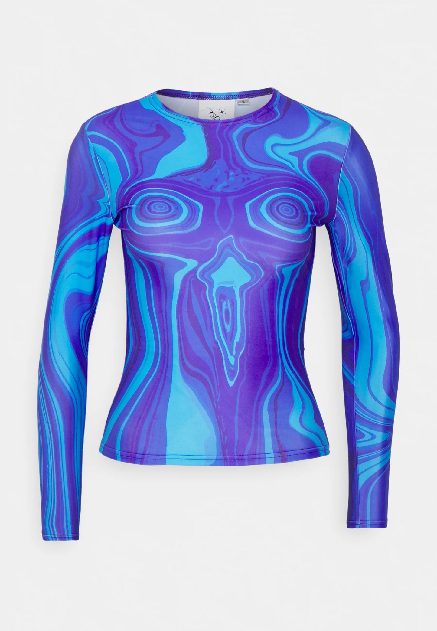 Agate Curve Enhancing Digital-Print Top