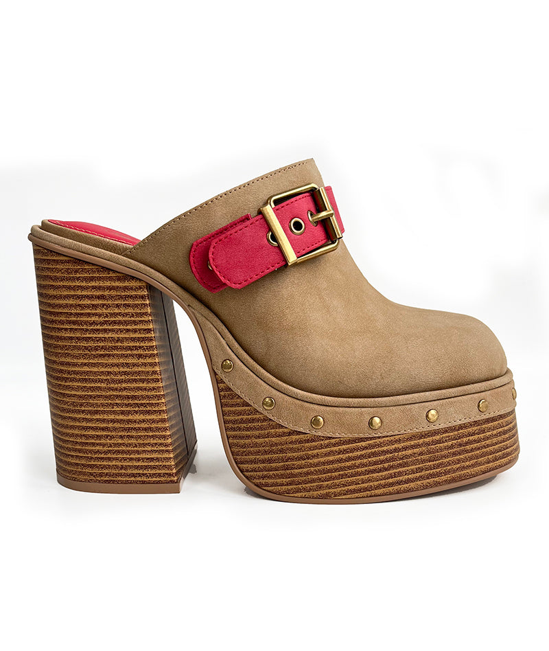 Platform Buckle Clogs