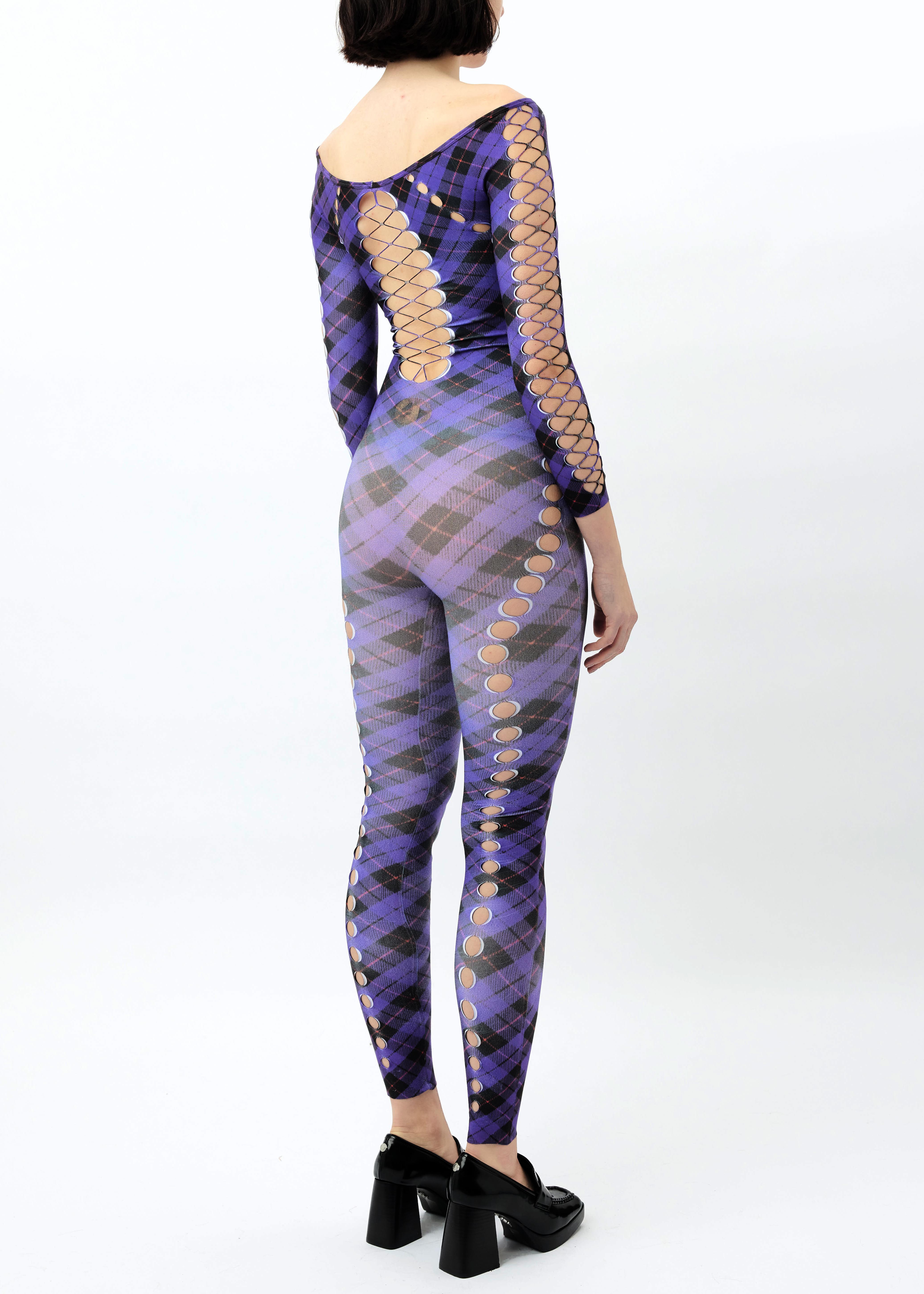 Printed Argyle cut-out jumpsuit