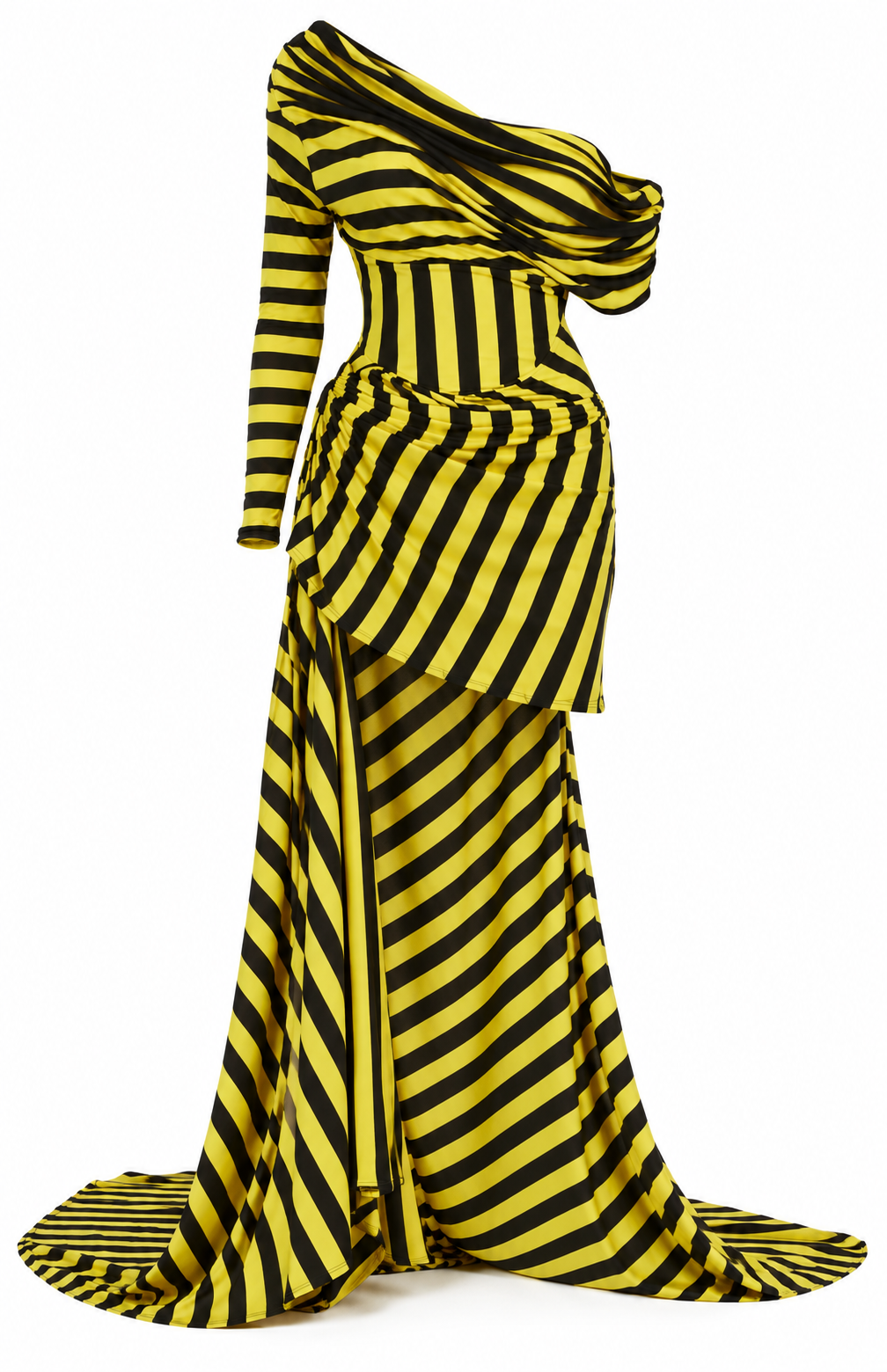 Hacienda Stripe Asymmetric Dress