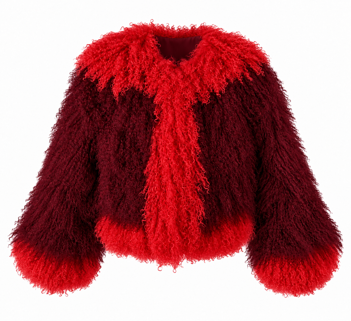 Two Tone Mongolian Fur Coat