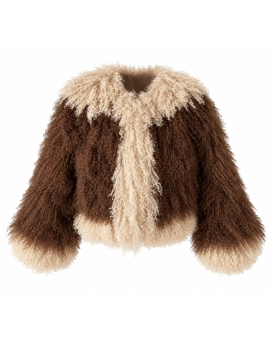 Two Tone Mongolian Fur Coat