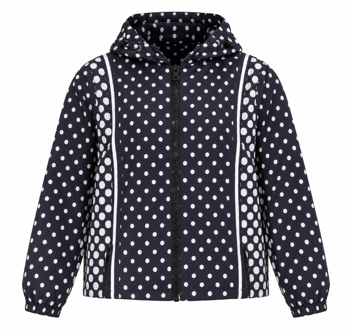 Polka Dot Full Zip Windbreaker Jacket