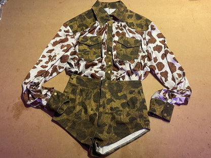 SG COW PRINT WESTERN SHIRT