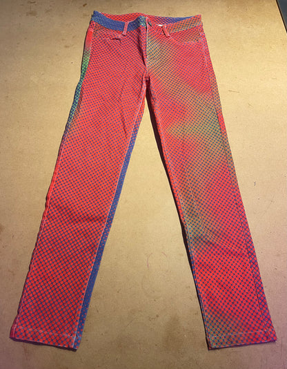 RED DIGITALLY PRINTED JEANS