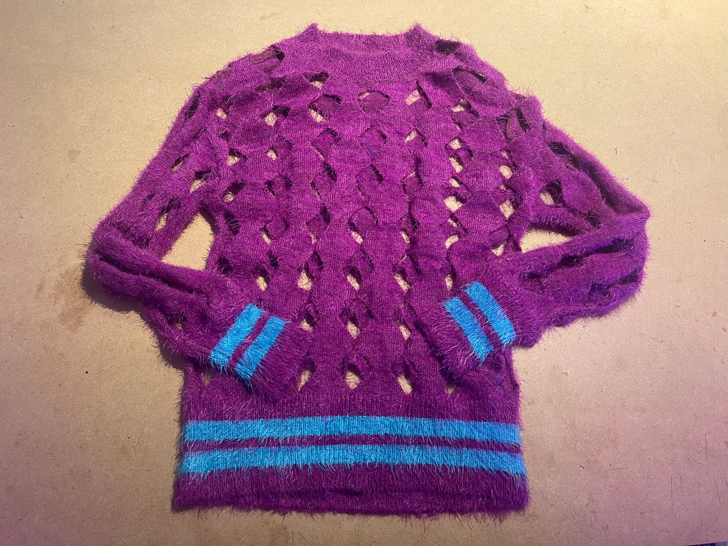 PURPLE DIAMOND CUT OUT KNIT JUMPER