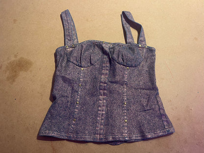 PINK DENIM BUSTIER AND JEANS CO-ORD SET