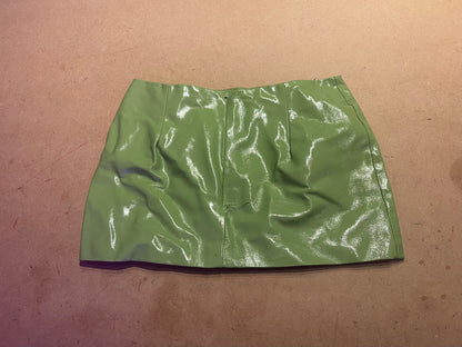 GREEN LEATHER MINI SKIRT