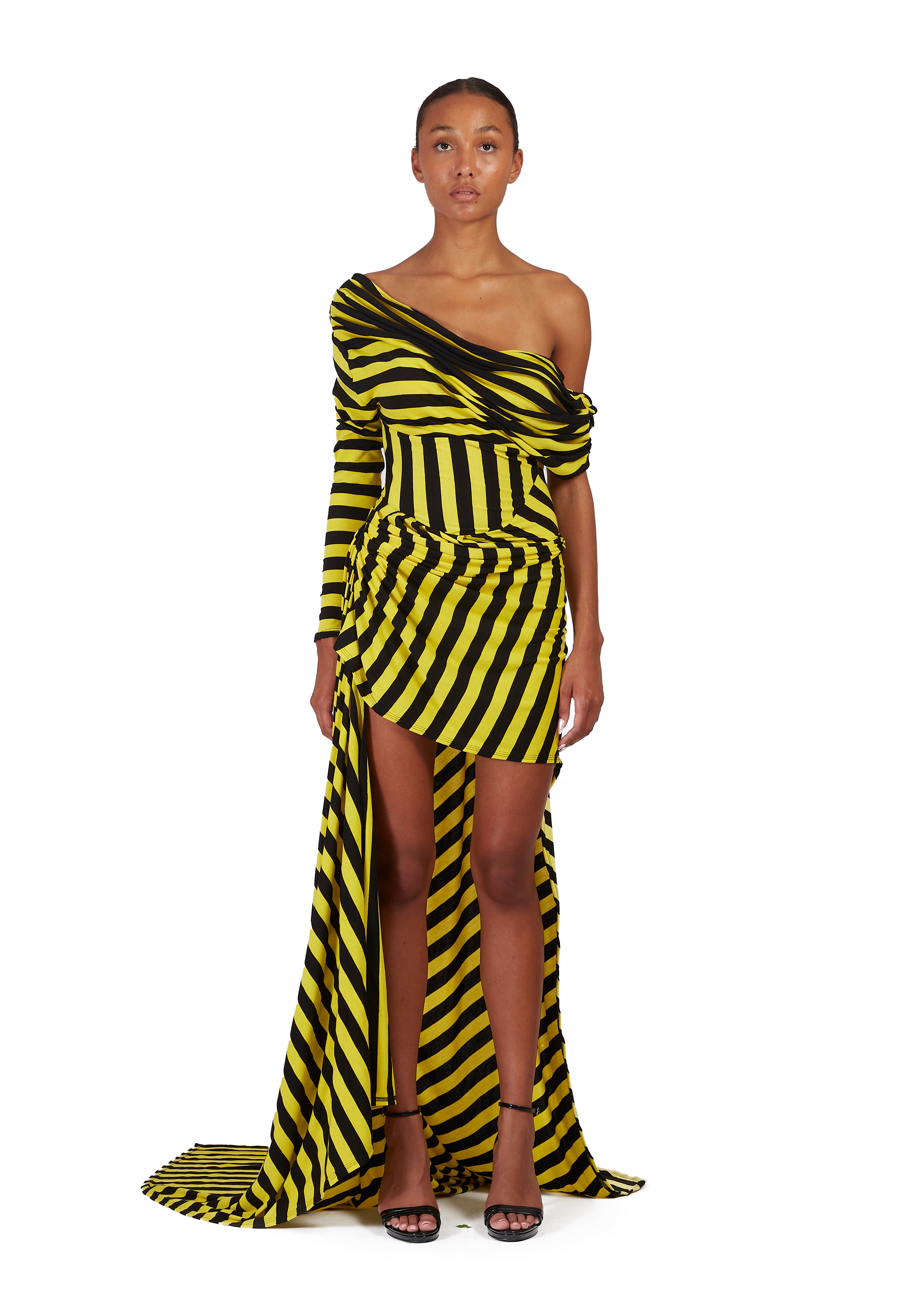 Hacienda Stripe Asymmetric Dress