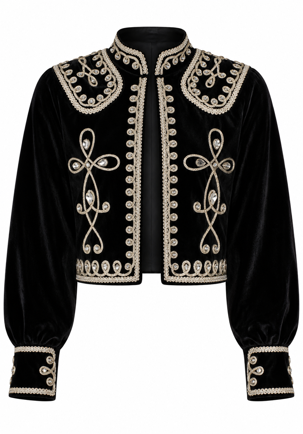 Decorative Military Jacket- Black