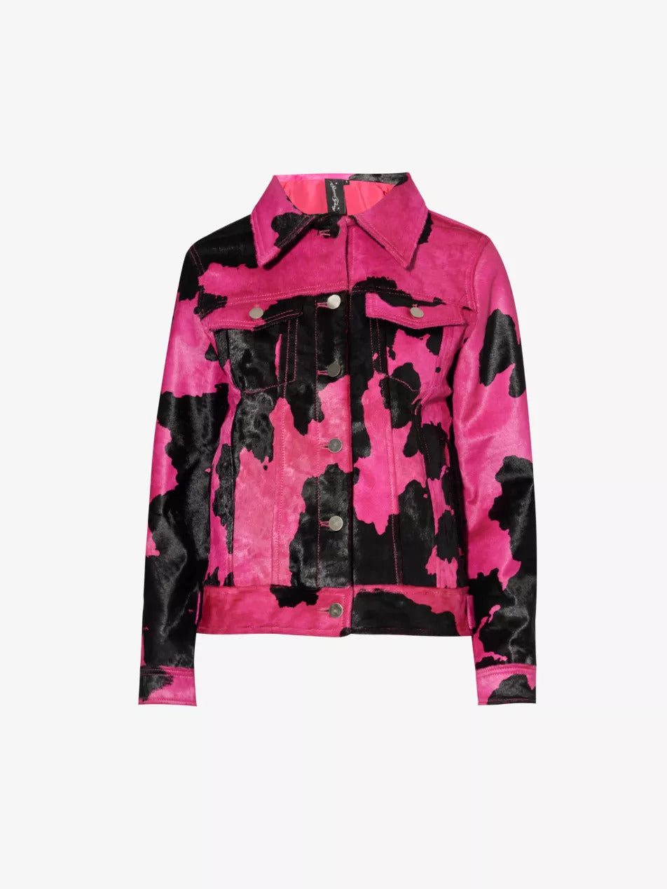 Cow Hide Button Up Jacket