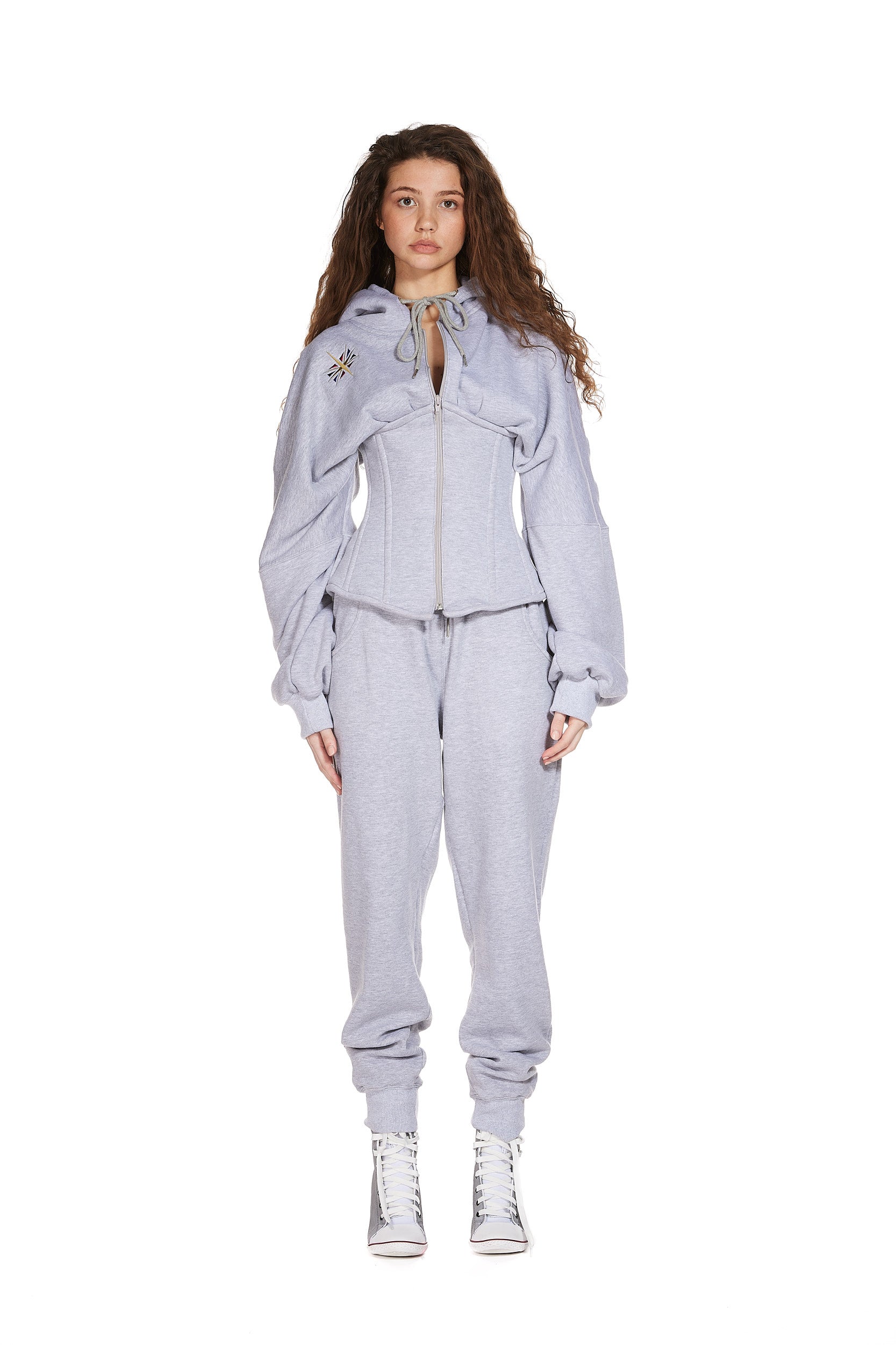 Cotton Jersey Corset Hoodie