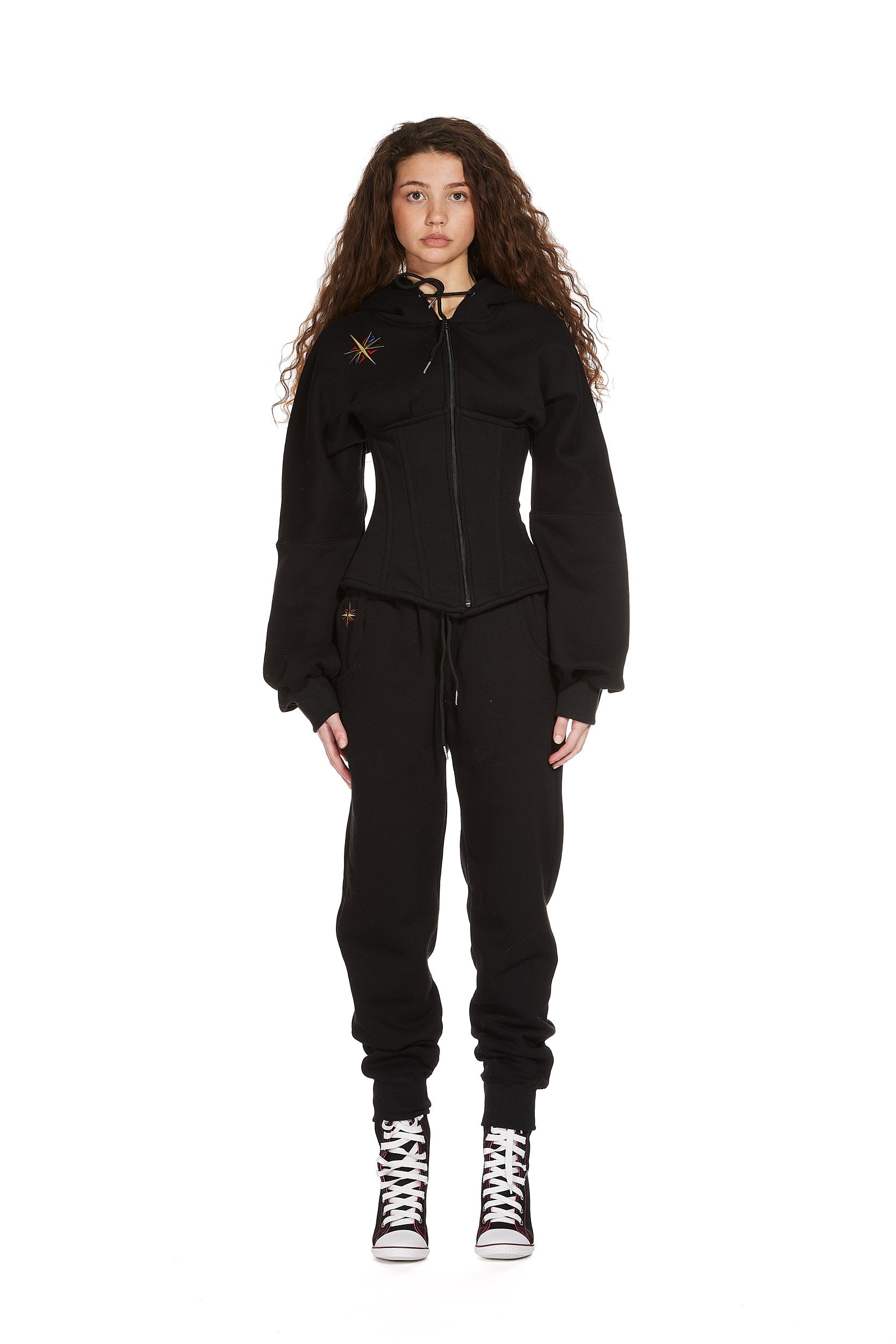 Cotton Jersey Corset Hoodie