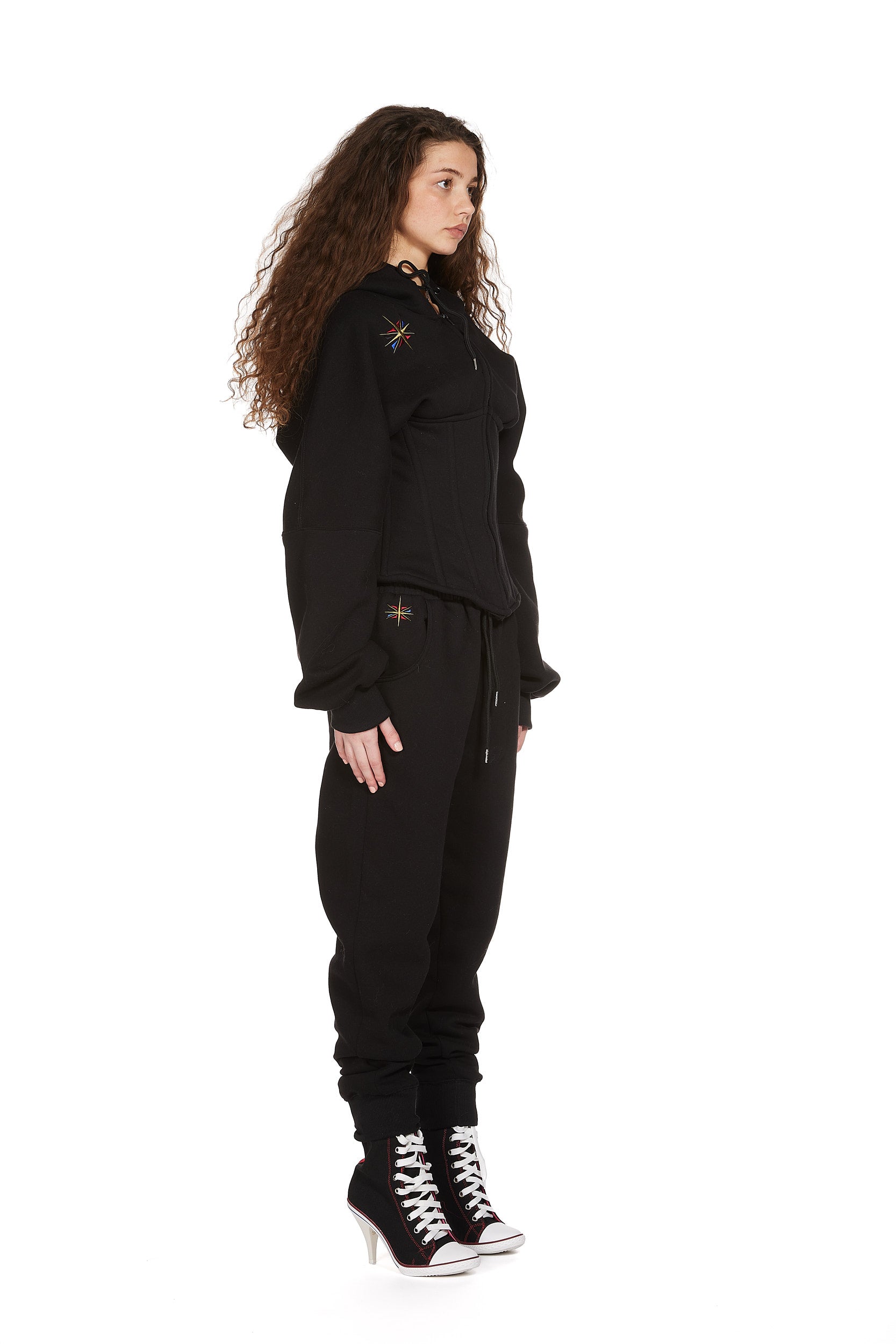 Cotton Jersey Corset Hoodie