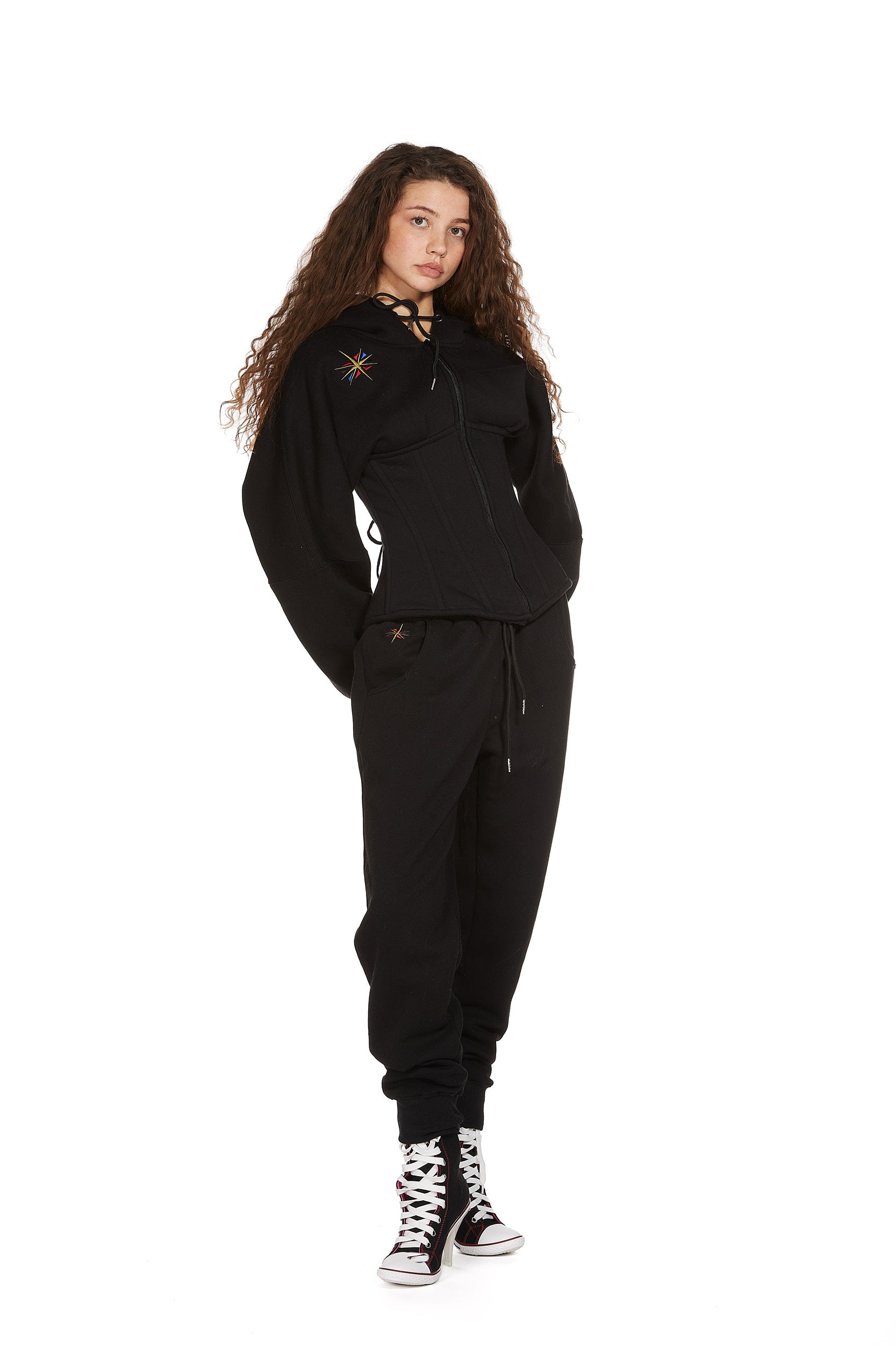 Cotton Jersey Corset Hoodie