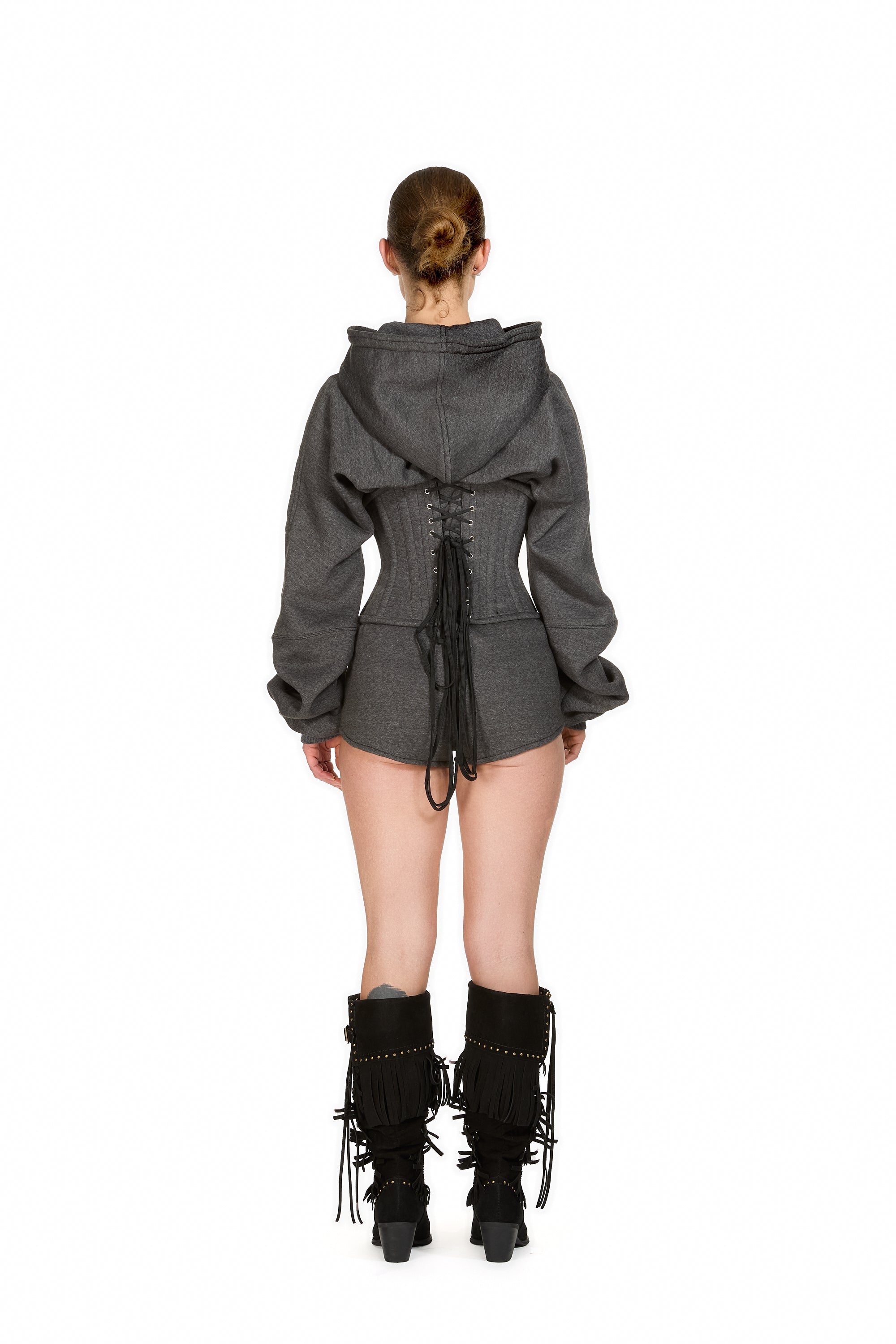 Cotton Jersey Corset Hoodie