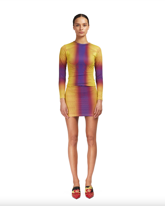 Laser-Cut body enhancing double layer mini skirt