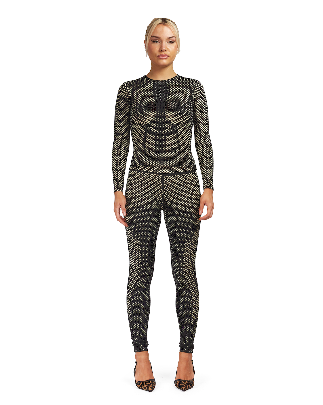 Laser-Cut body enhancing double layer leggings
