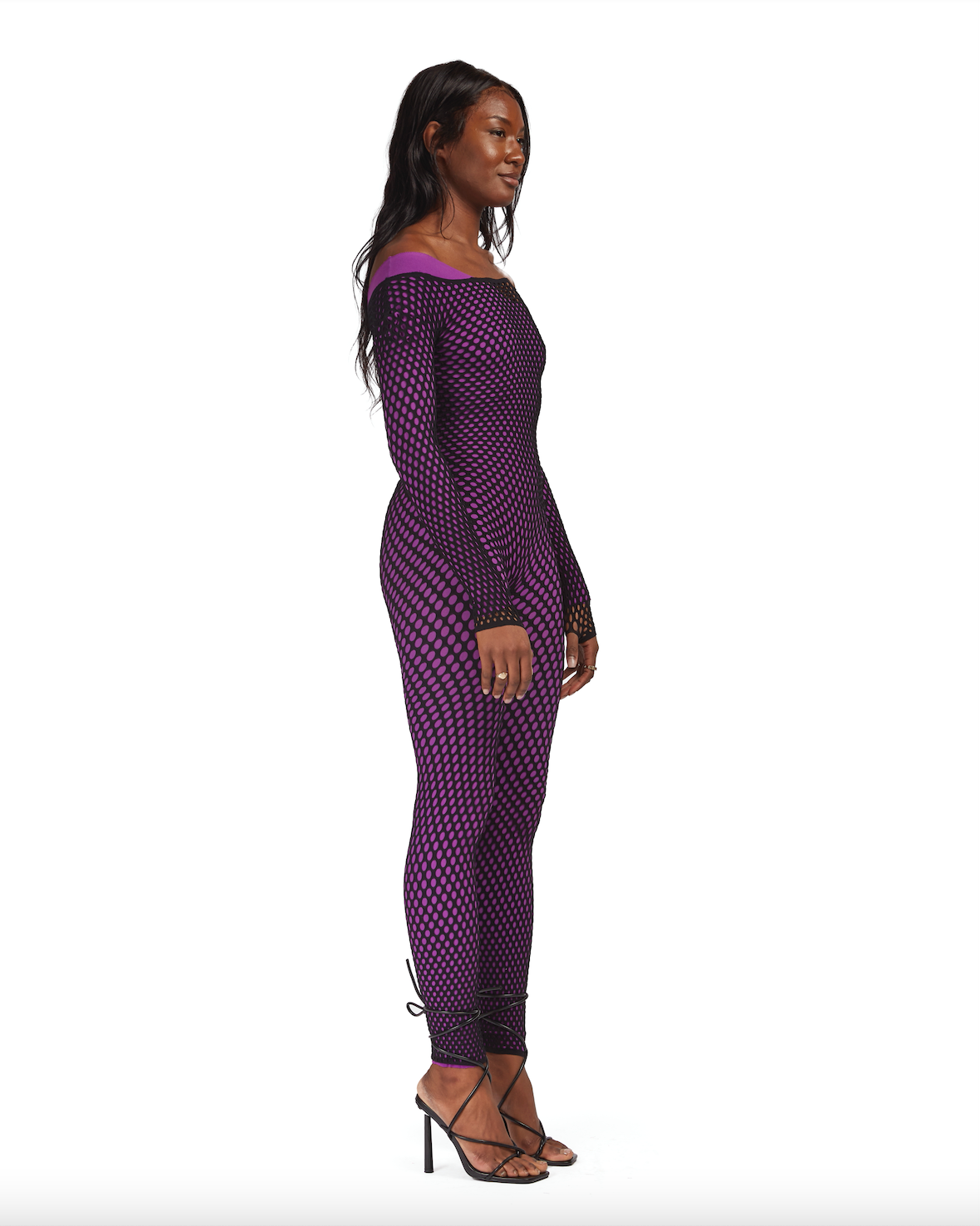 Seamless laser-cut double layer jumpsuit