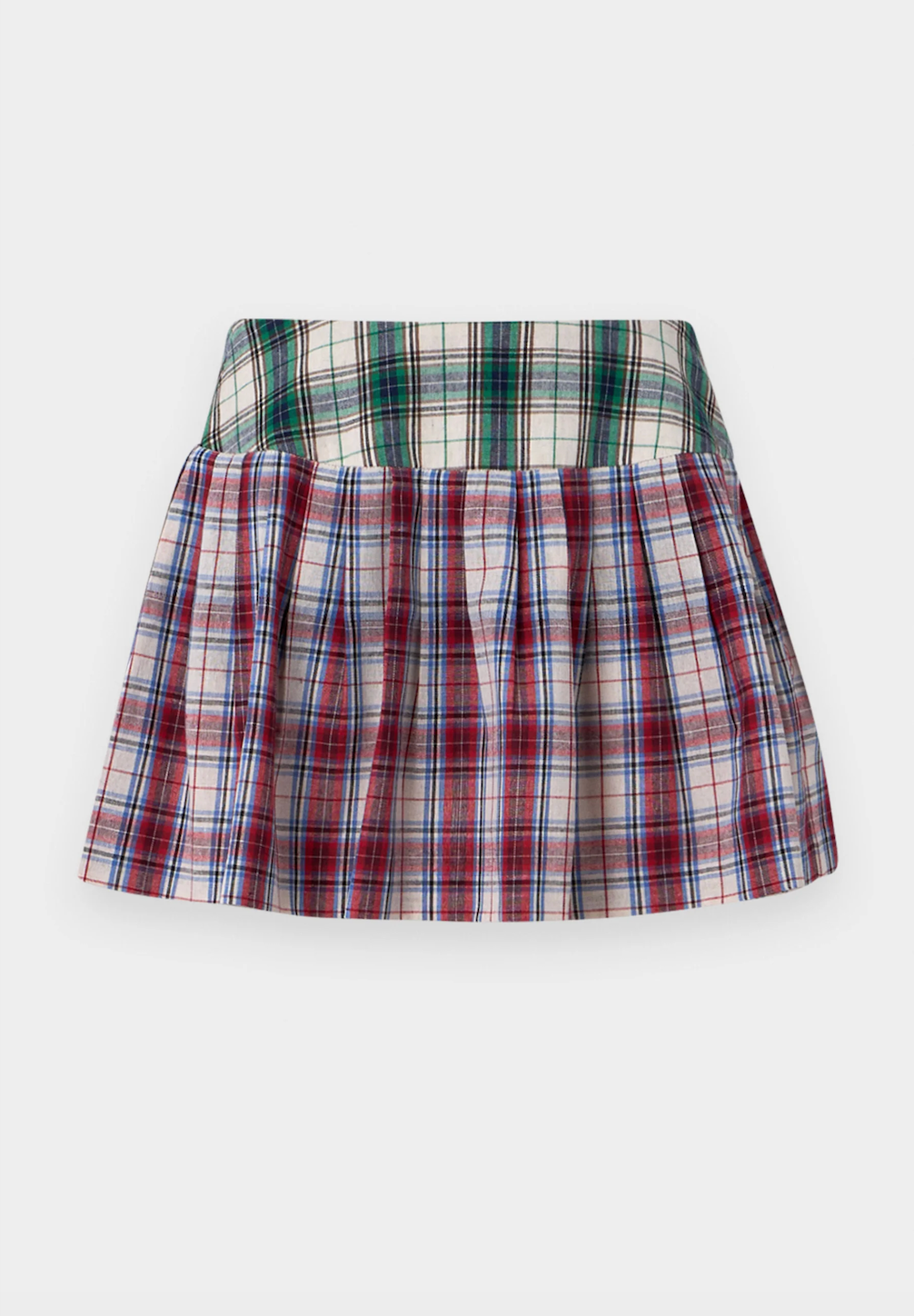Striped Pleated Mini Skirt