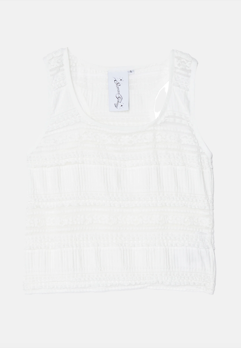 Ruffled Lace Racer-Back Vest Top
