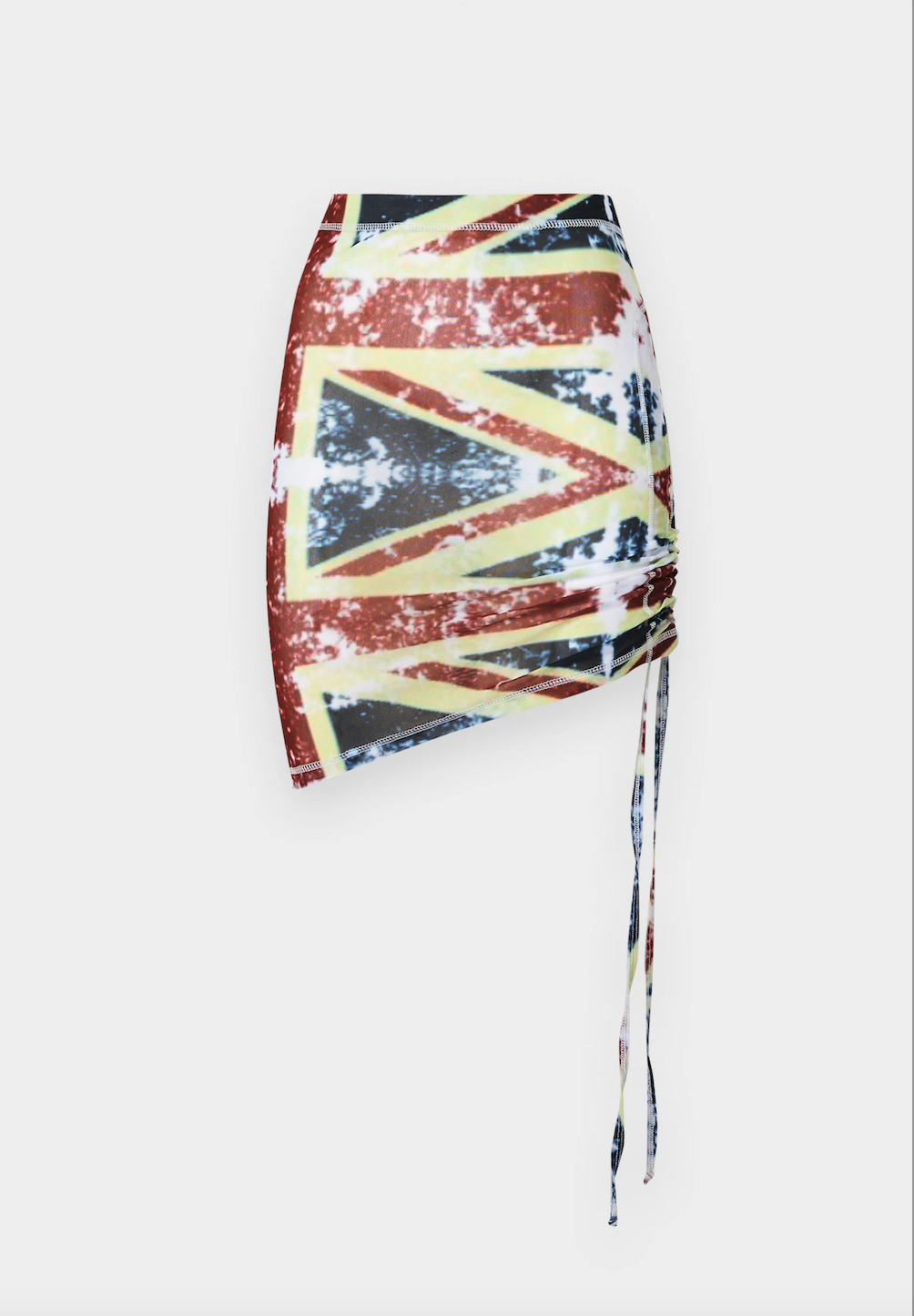 Union Jack Print Ruched Skirt