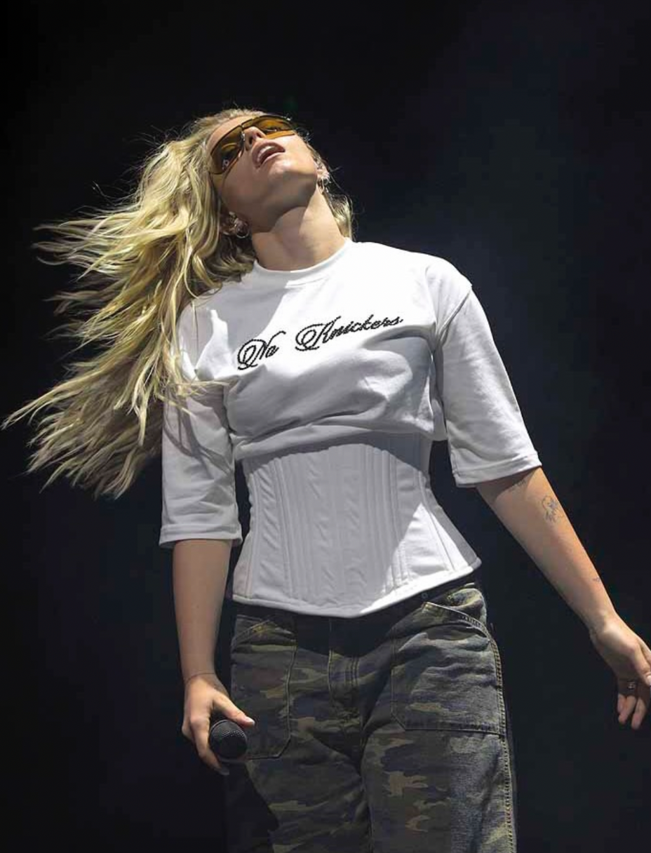 Cotton Boned Corset T-shirt in White