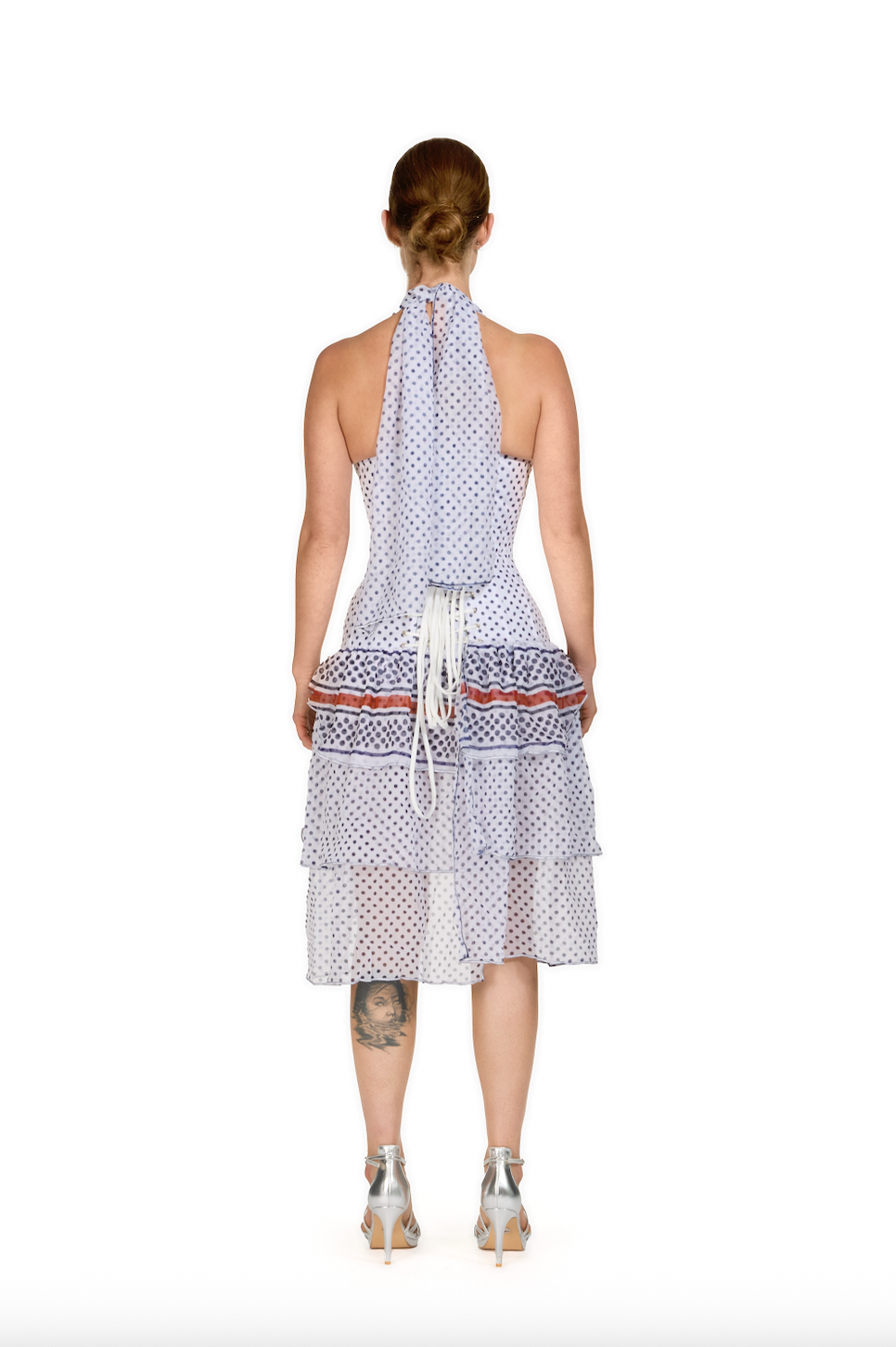 Chiffon Halter-Neck Corset High-Low Dress