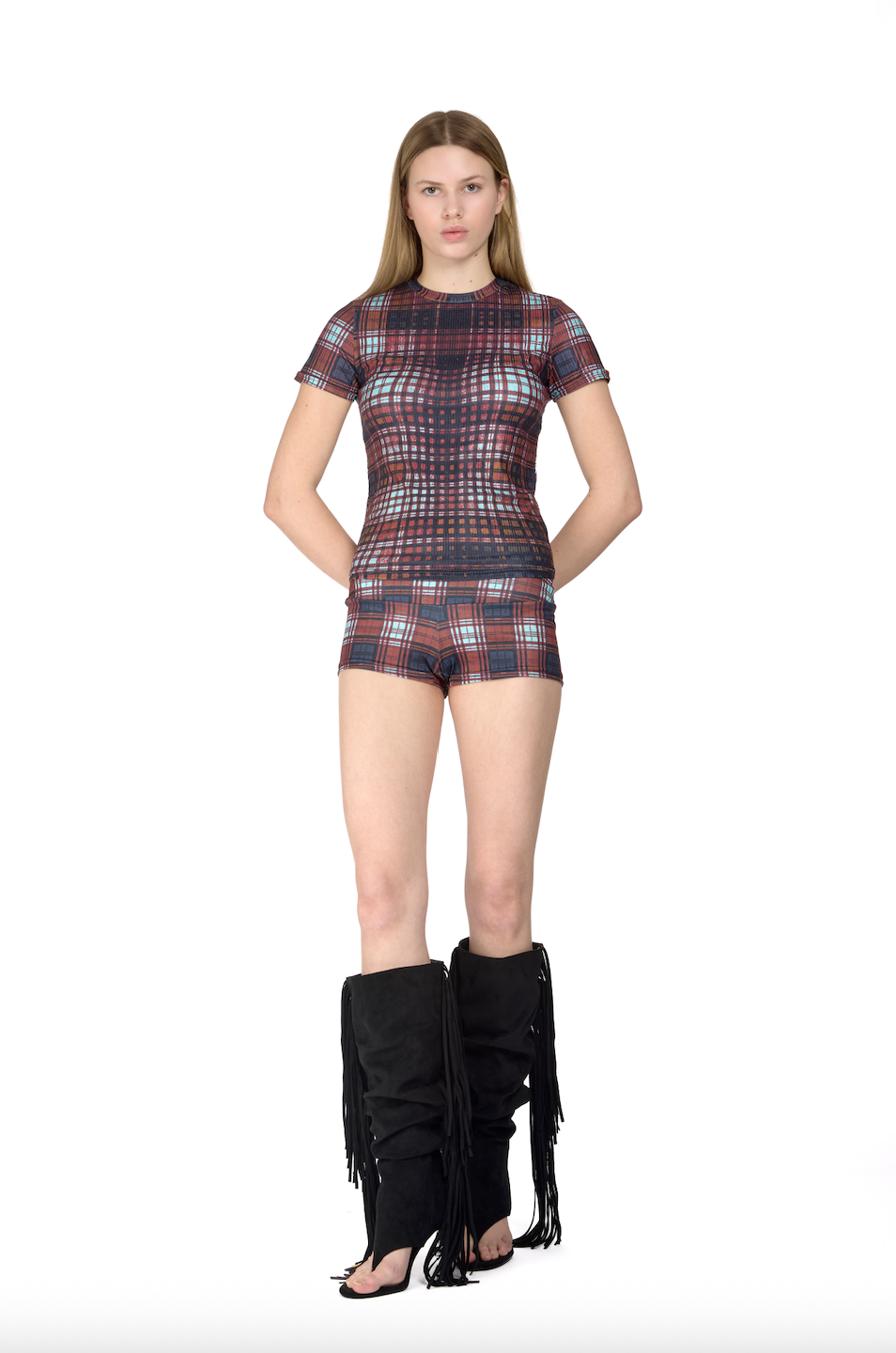 Tartan Warped Hot Pants