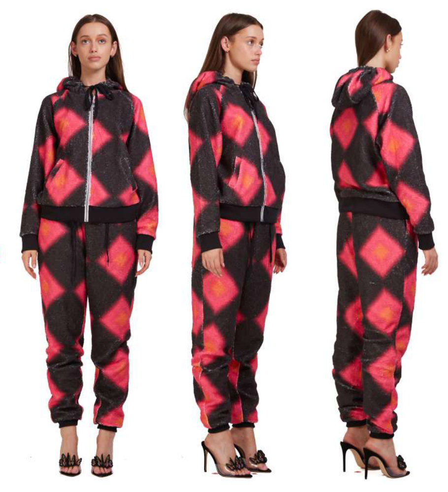 DIAMOND PRINTED FLEECE TRACKSUIT