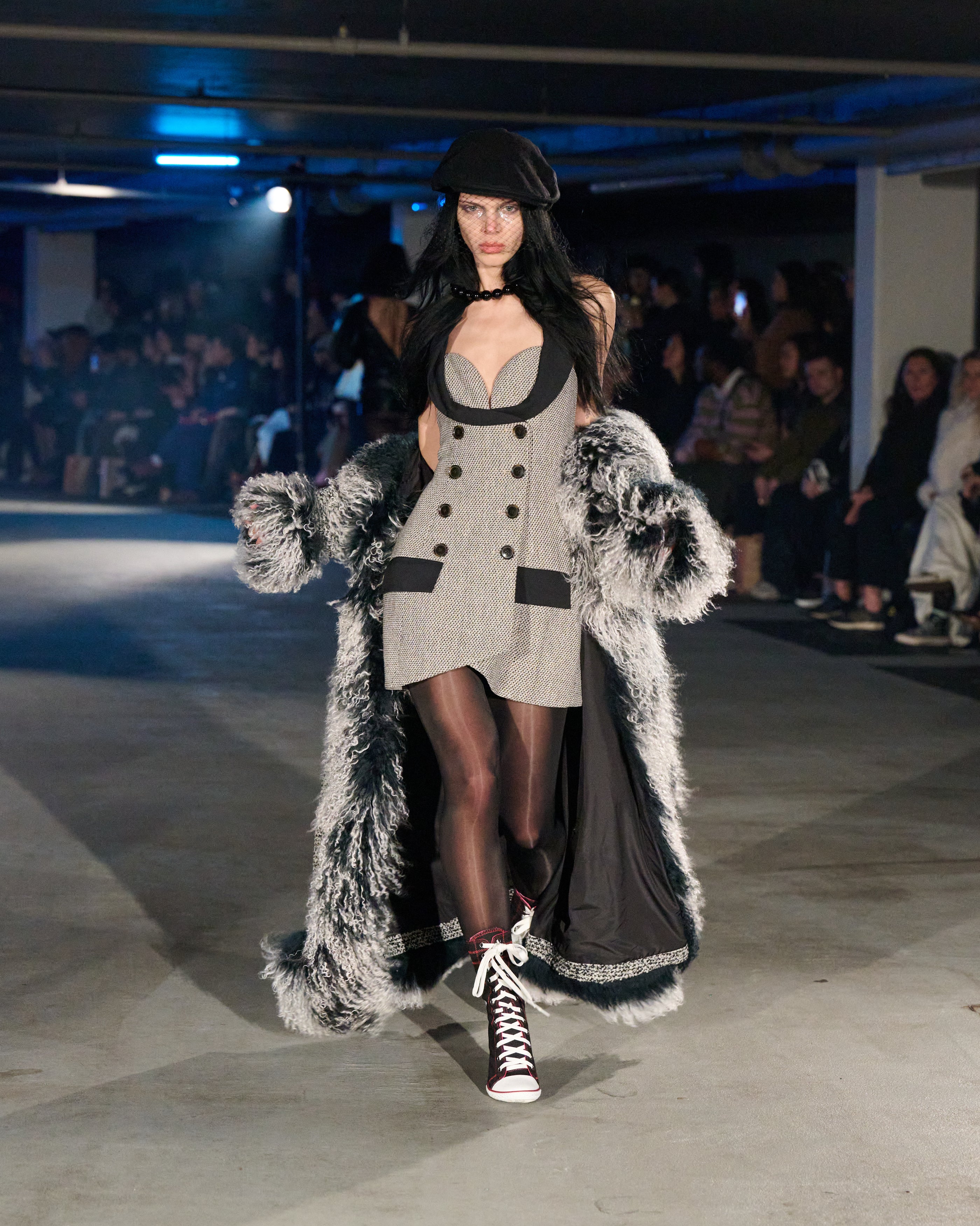 Mongolian Gradient Trim Wool Coat