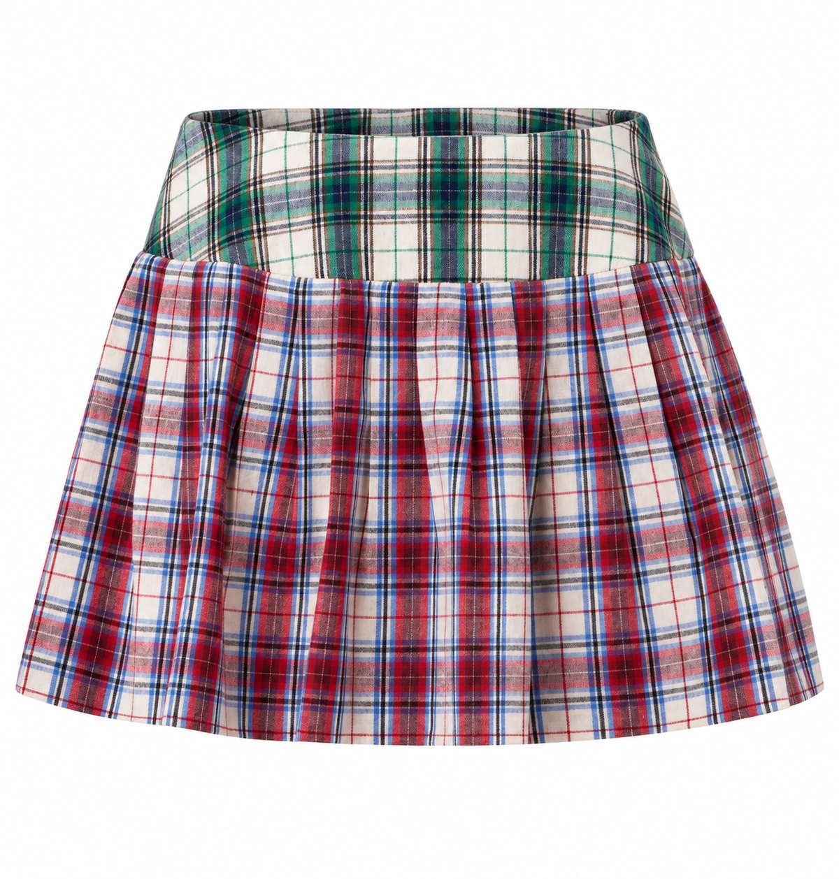 Striped Pleated Mini Skirt