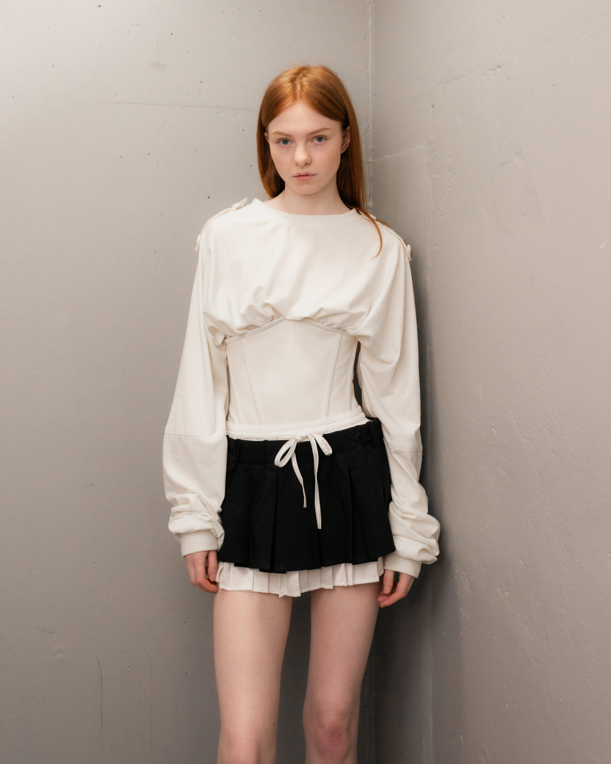 Double Layer Pleated Mini Skirt