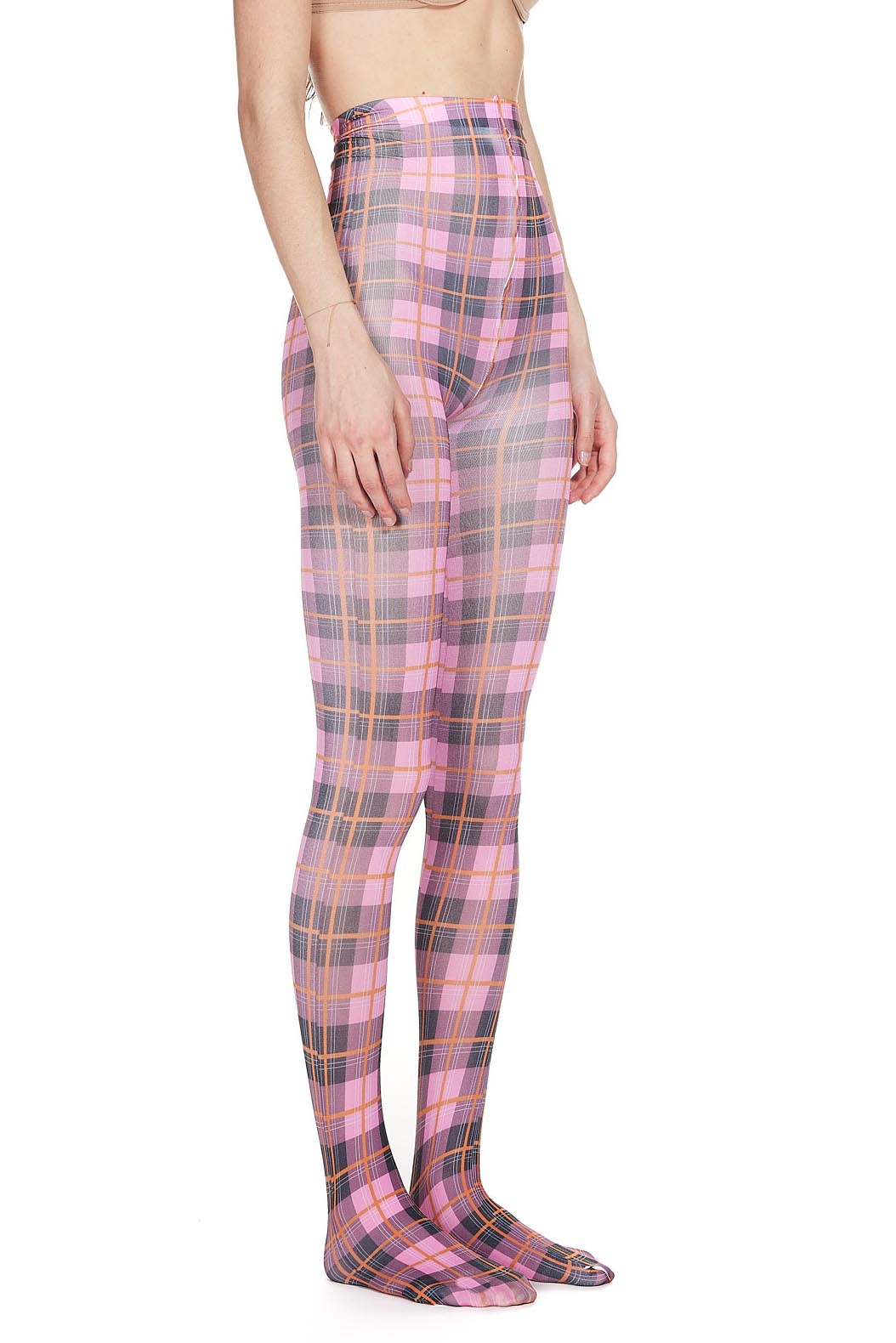 Tartan printed tights