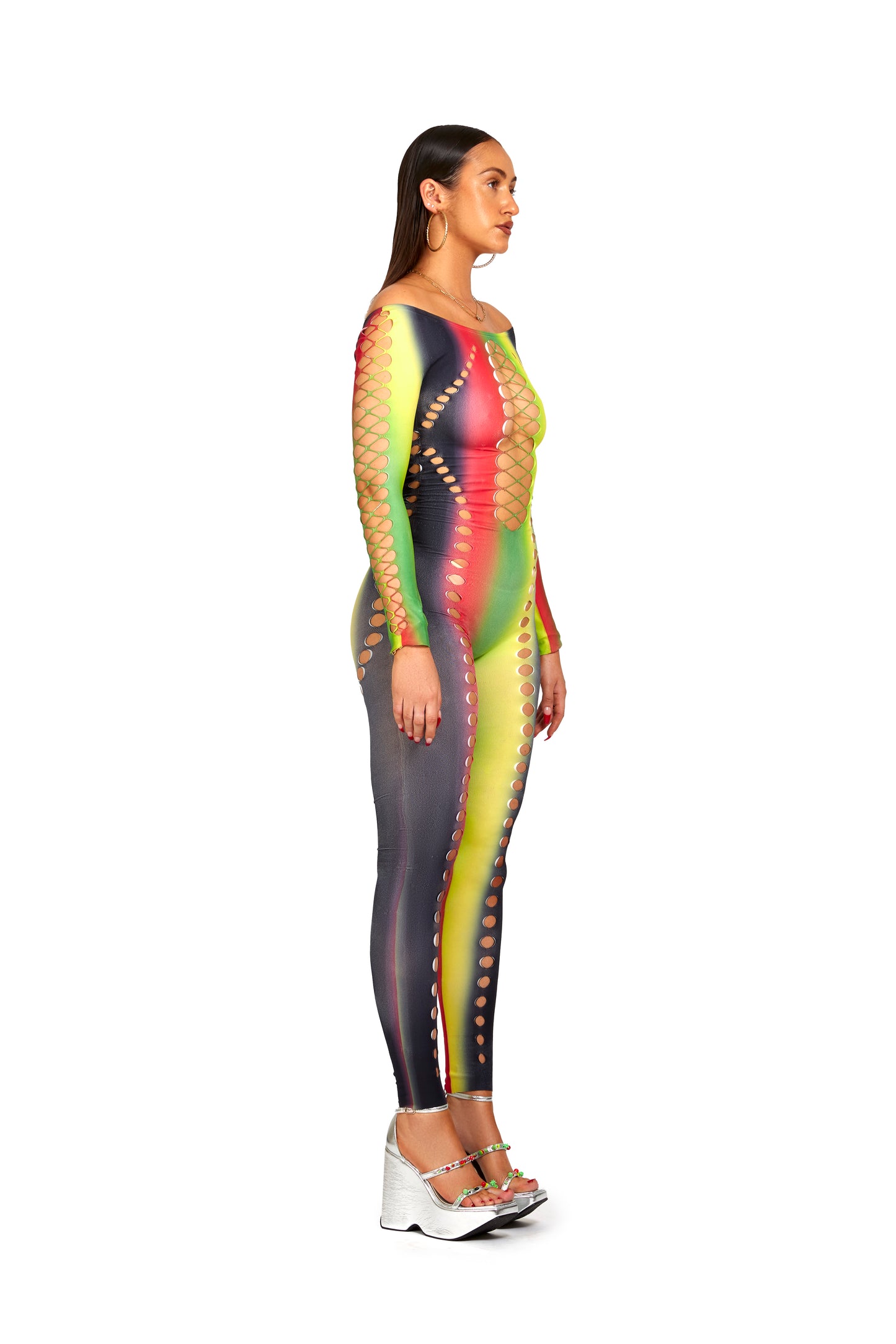 SG X SELFRIDGES- Seamless Printed Jumpsuit with Body-Shaping Cut Outs