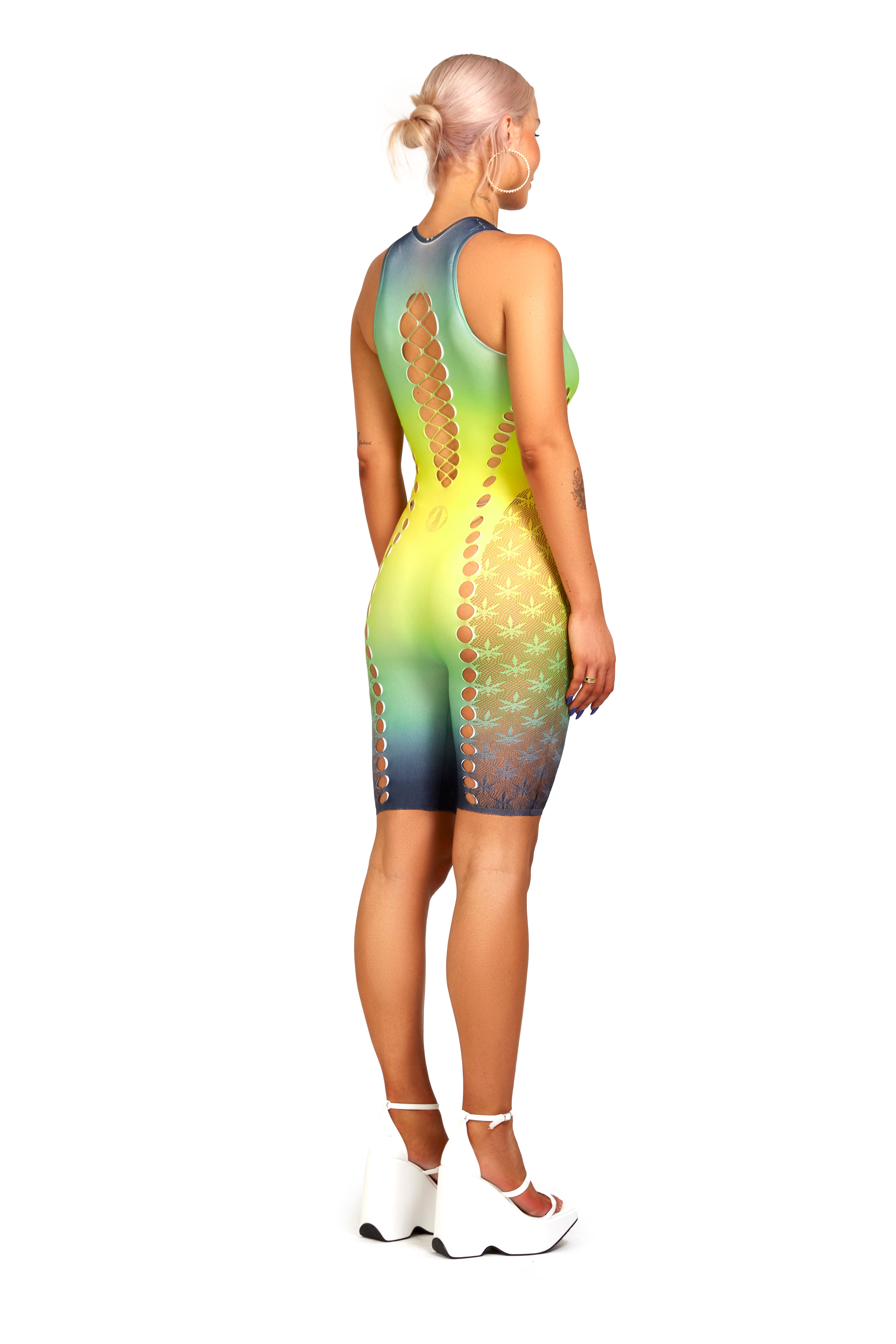 SG X SELFRIDGES- Seamless Printed Unitard with Body-Shaping Cut Outs